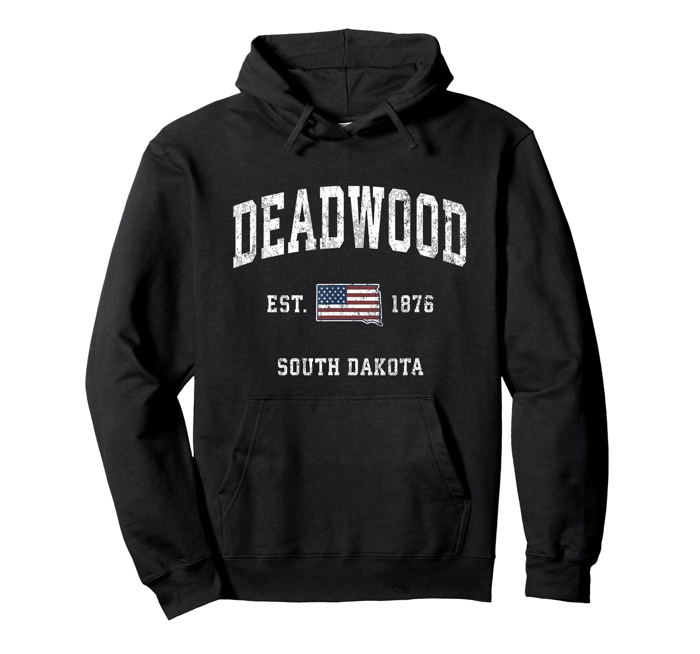 Deadwood South Dakota SD Vintage American Flag Sports Design T-Shirt