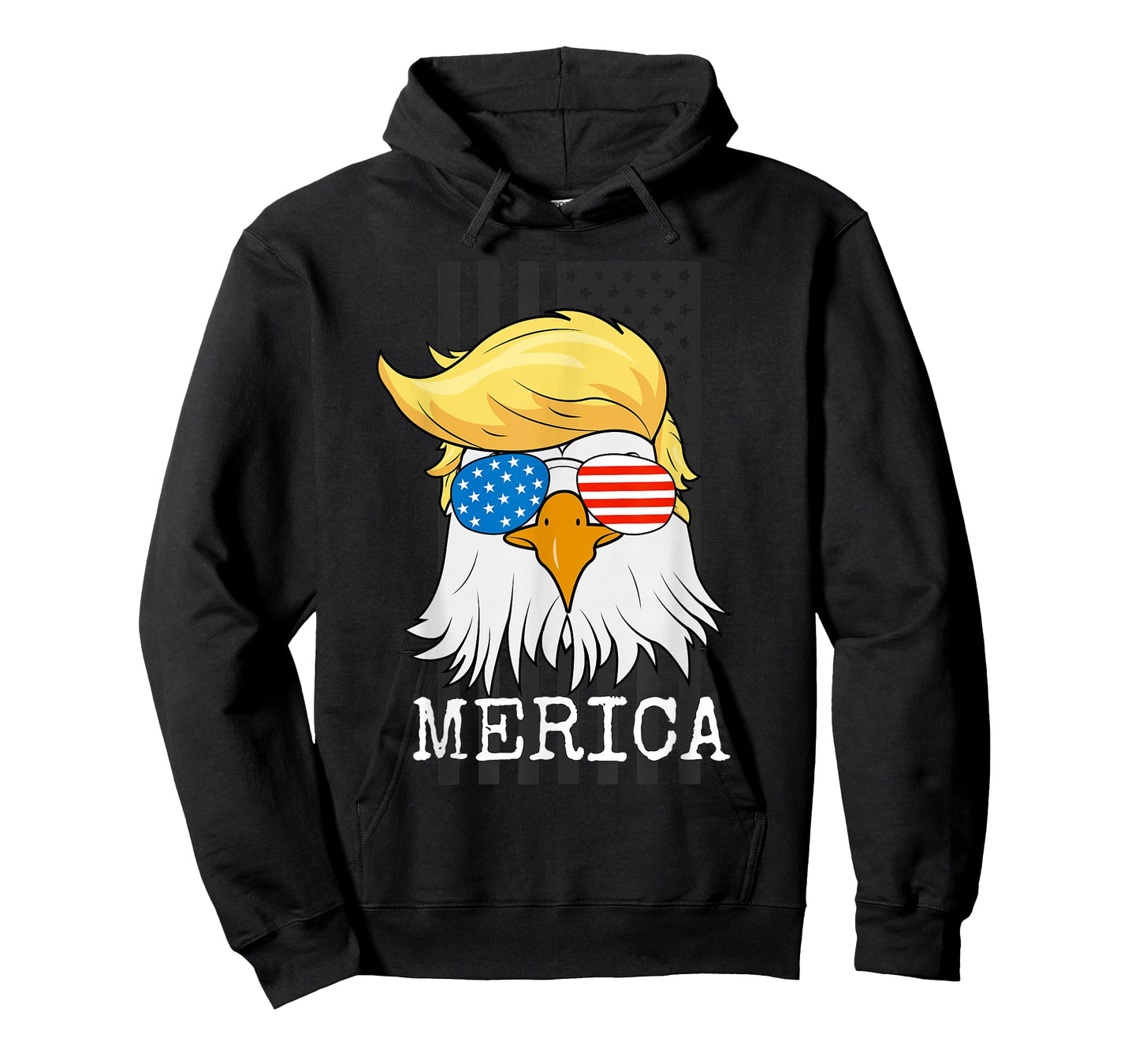 Merica Bald Eagle 4th of July Trump American Flag Funny Gift T-Shirt