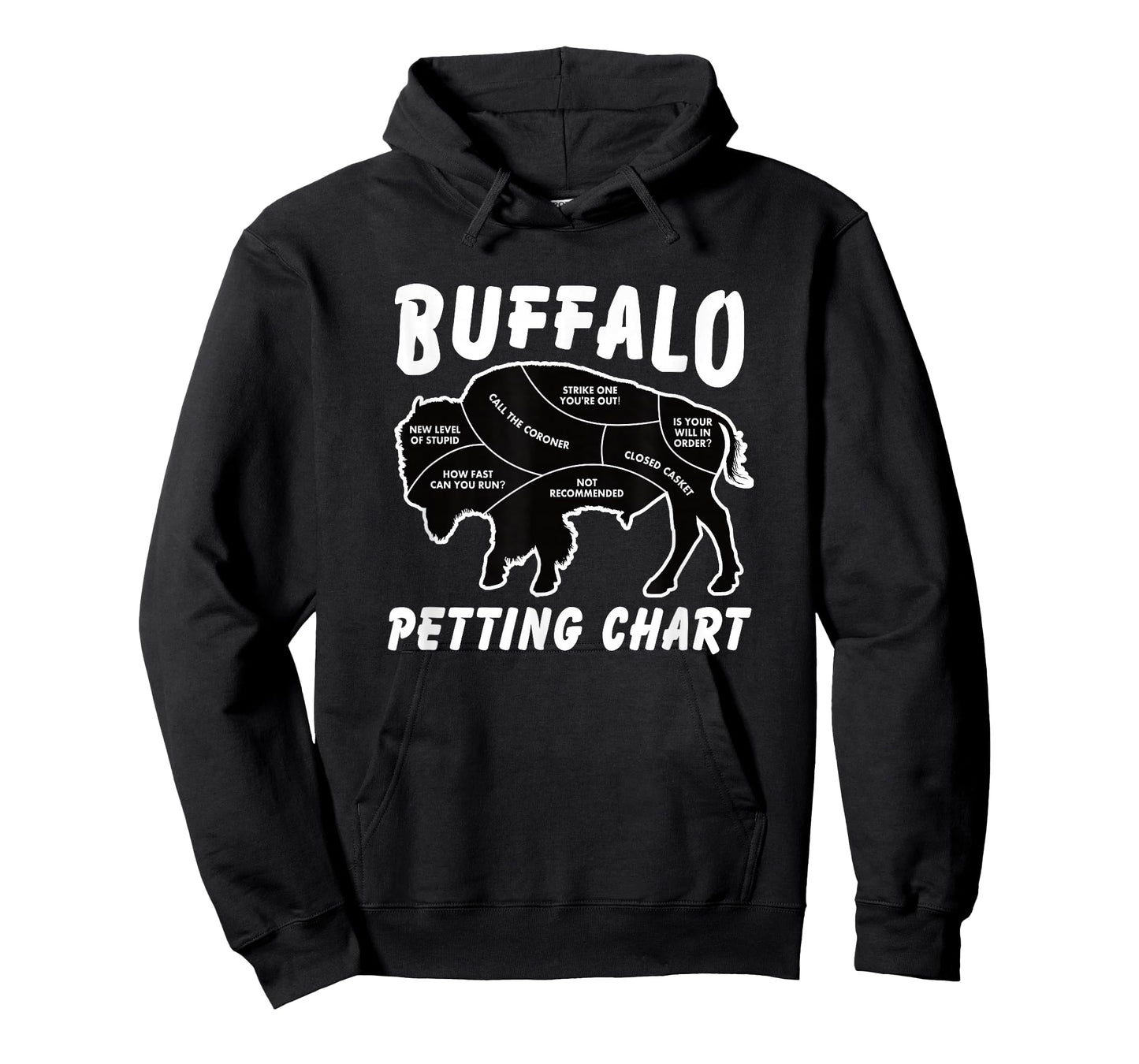 Buffalo Wildlife Petting Chart for Bison Lovers T-Shirt