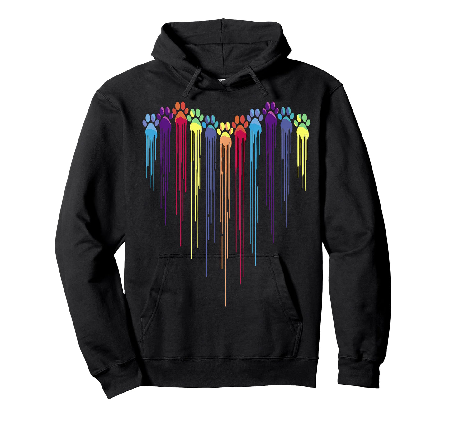 Dog Paws Heart Watercolors Painting Heart Dogs Paw Rainbow T-Shirt