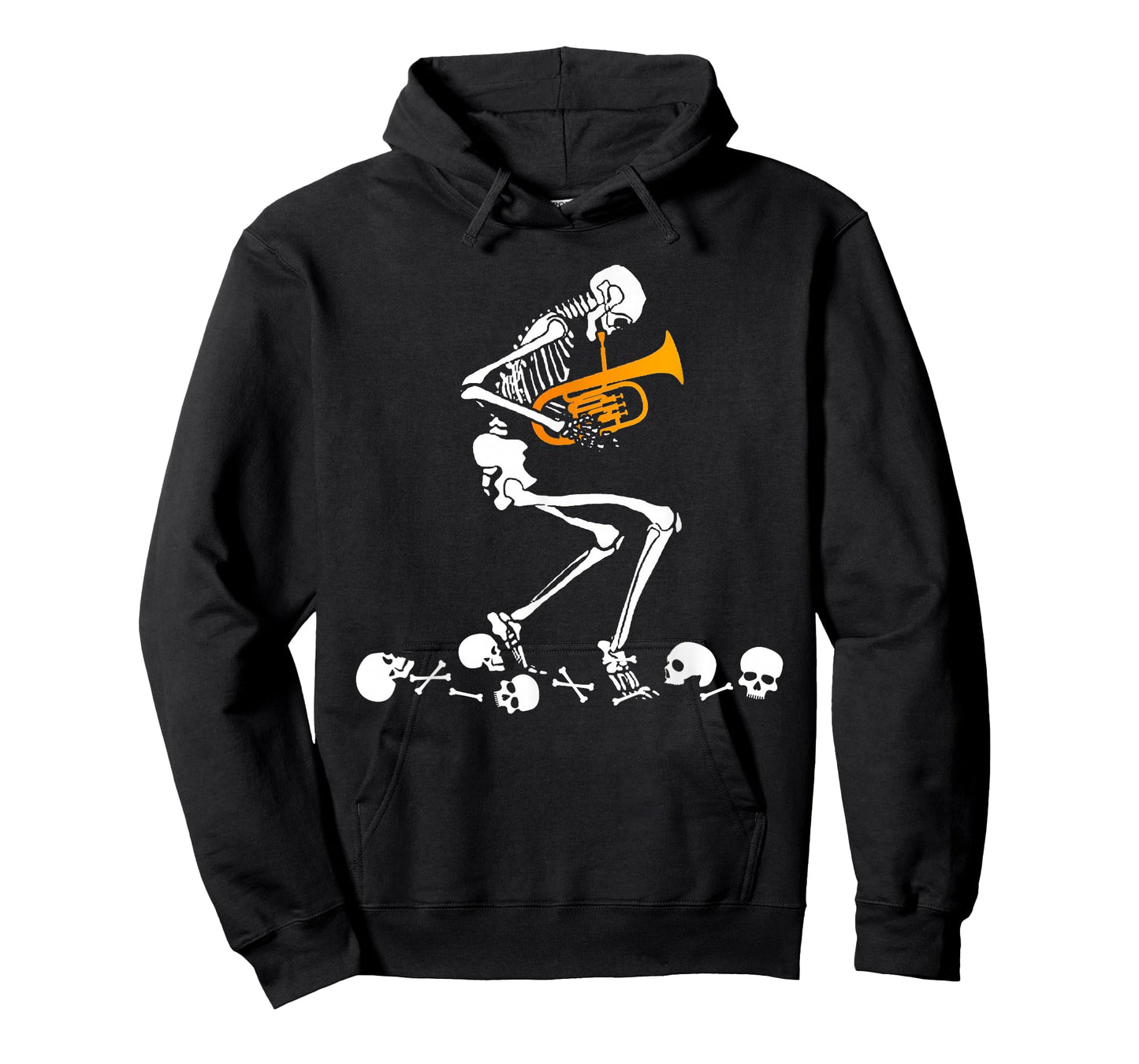 Skeleton Playing Tuba Instruments Musician Halloween T-Shirt