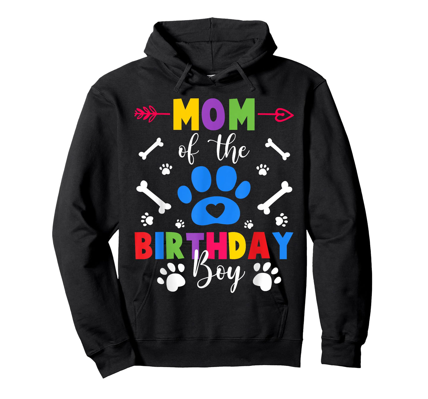 Mom And Dad Mom Of The Birthday Boy Dog Paw Family Matching T-Shirt