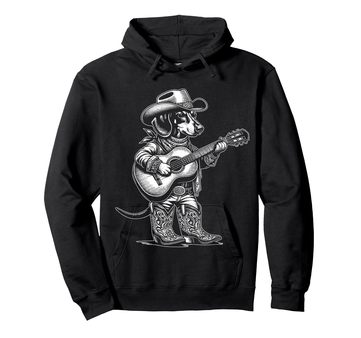 Dachshund Dog Cowboy Guitar Musician Western Country Music T-Shirt