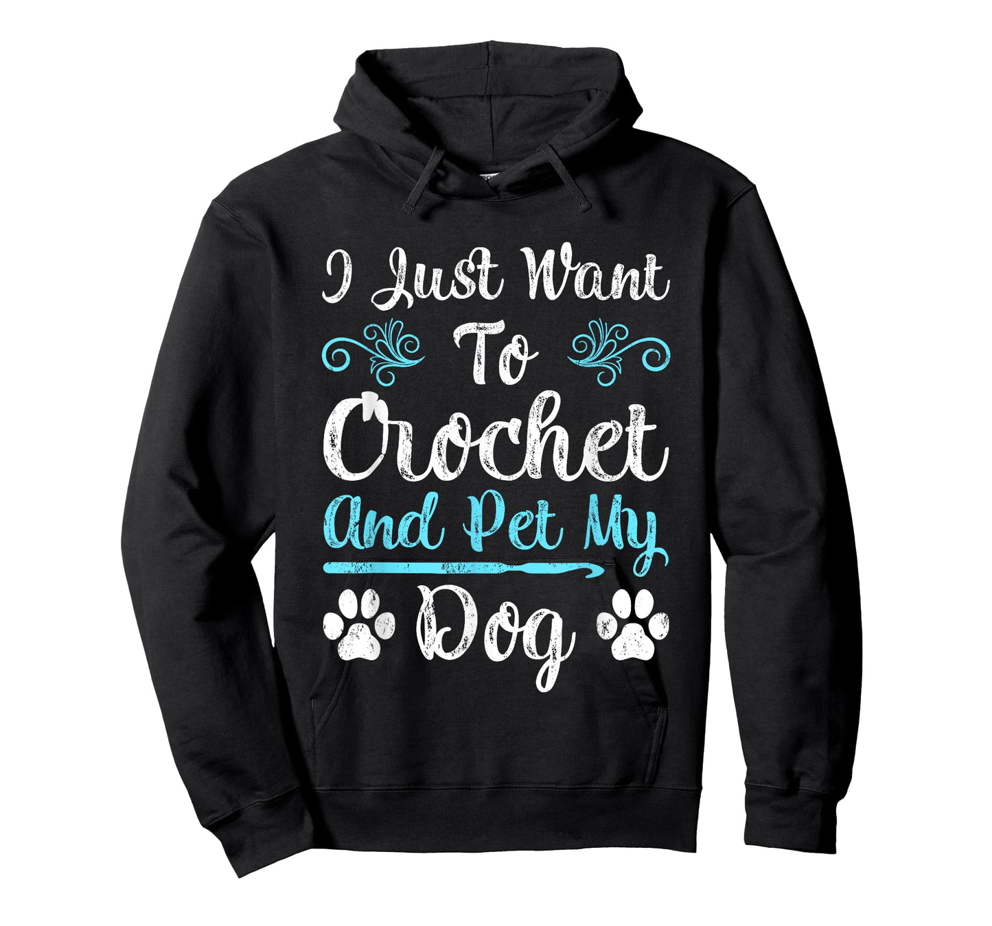 I Just Want To Crochet And Pet My Dog Men Women Girls Kids T-Shirt