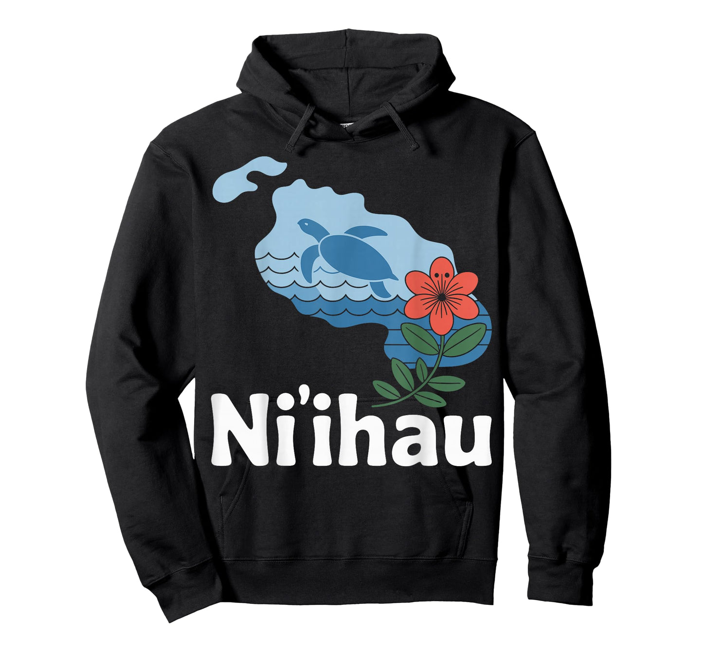 Niihau Hawaii Sea Turtle Island Flower Souvenir T-Shirt