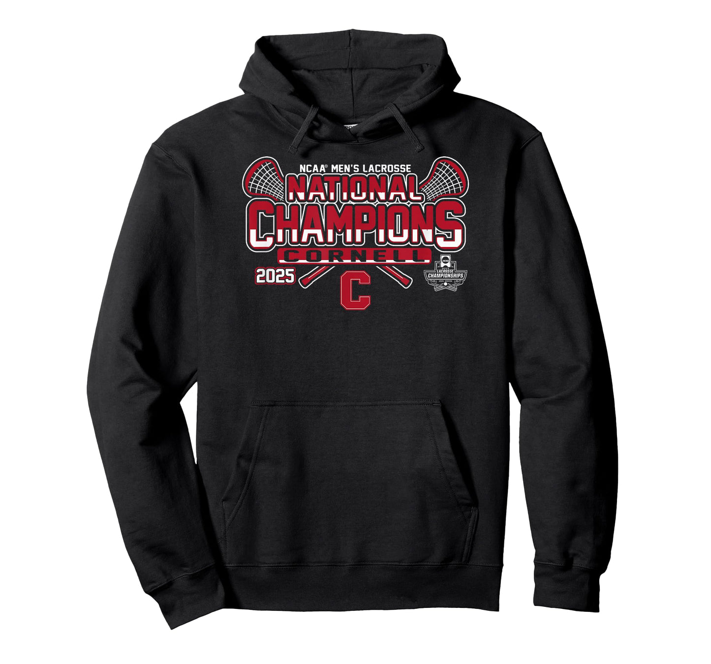 Cornell Big Red Men's Lacrosse National Champs 2025 Black T-Shirt