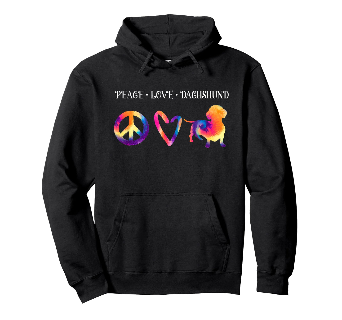 Wienie Dog Hippie Pet Parent Tie Dye Peace Love Dachshund Men Women Kids T-Shirt