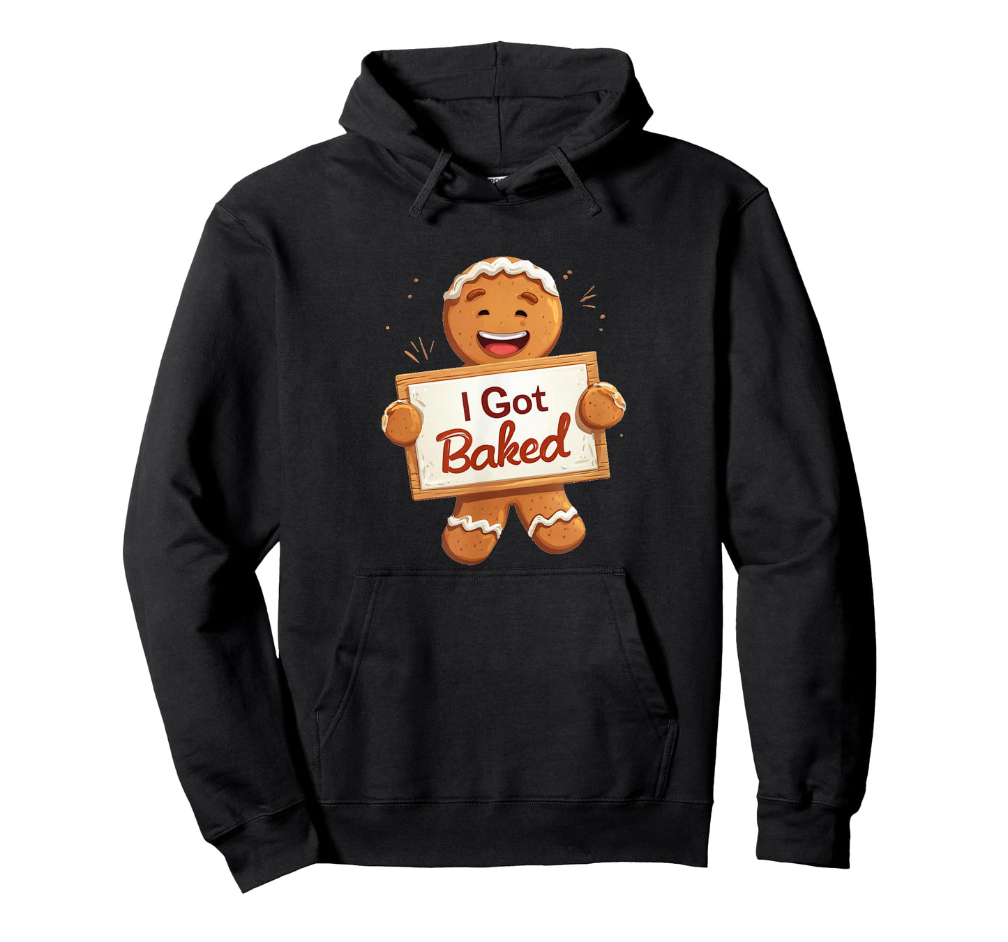 Happy Gingerbread Man with I Got Baked Speech T-Shirt