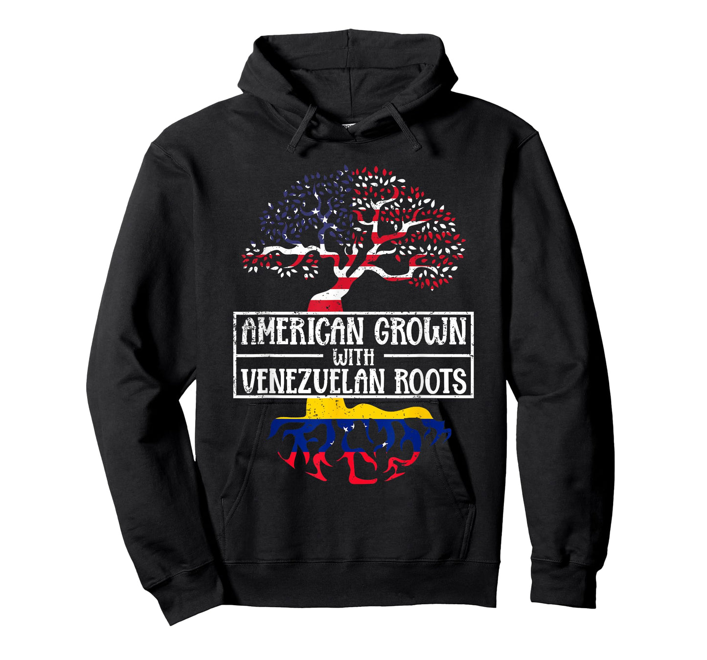 American Grown With Venezuelan Roots USA Flag Venezuela Women Kids Men T-Shirt
