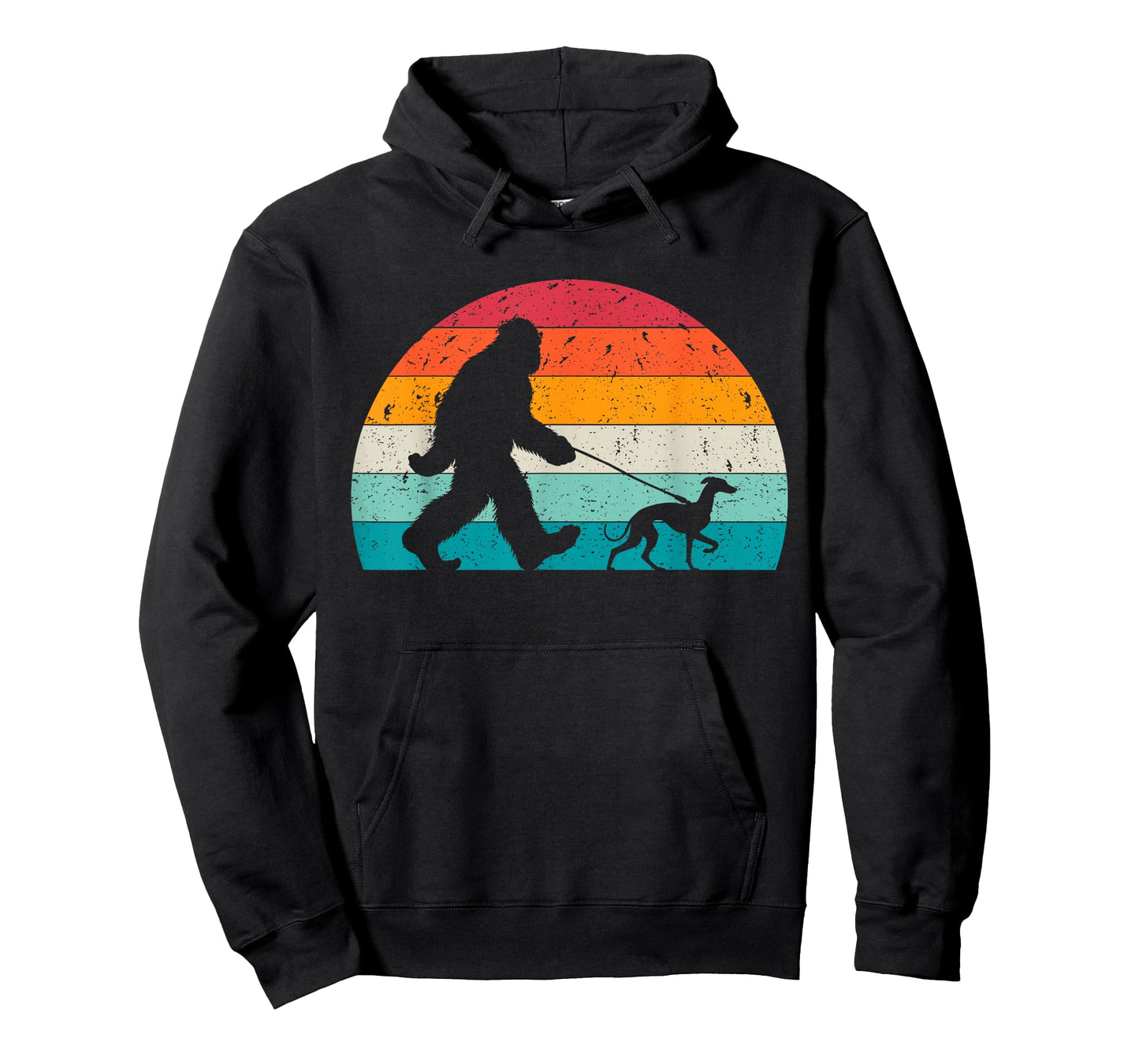 Bigfoot Walking a Dog Funny Italian Greyhound Lovers Dog Dad T-Shirt for Men Women Kids