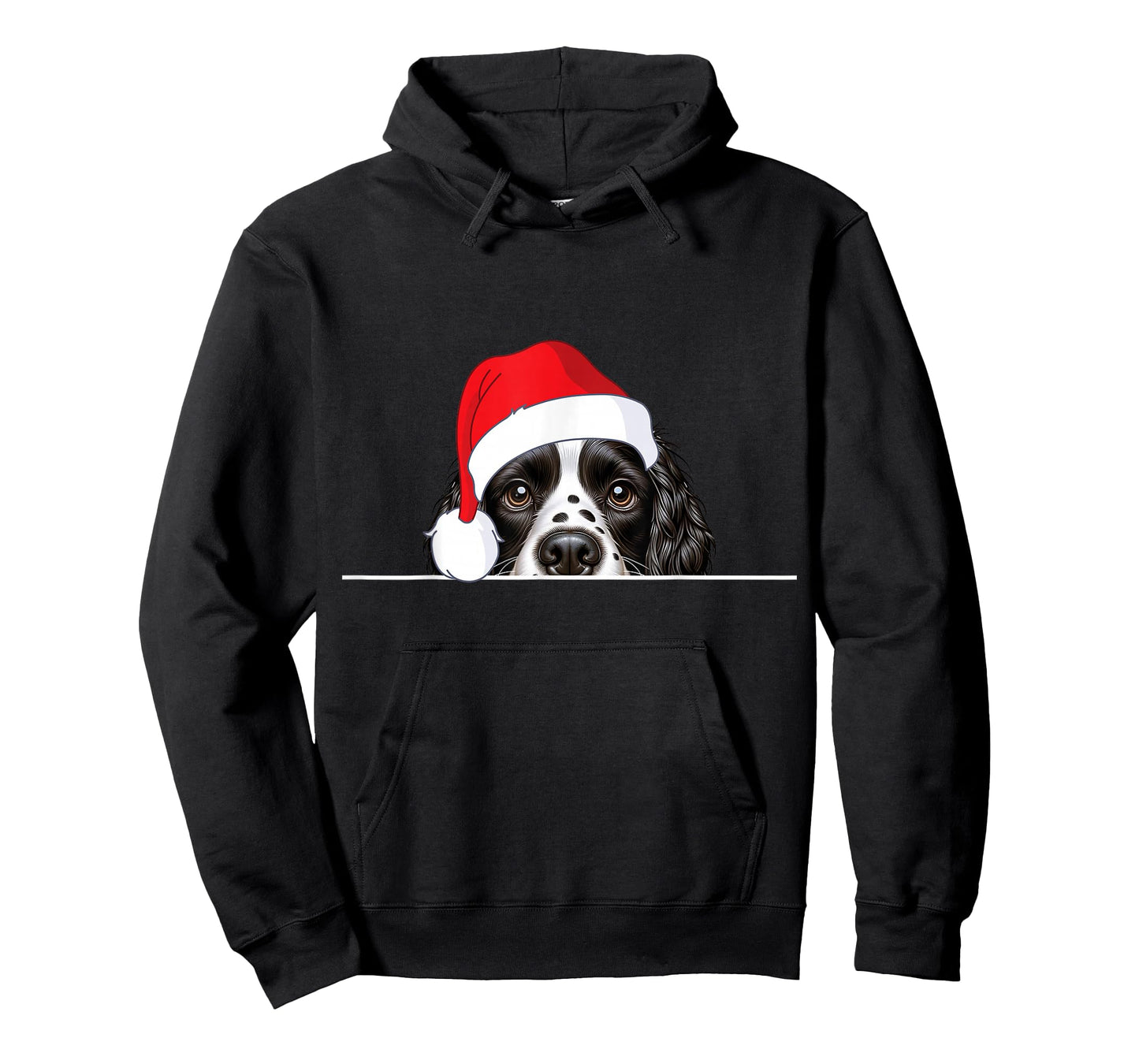 English Springer Spaniel Dog Lover Funny Santa Hat Christmas T-Shirt