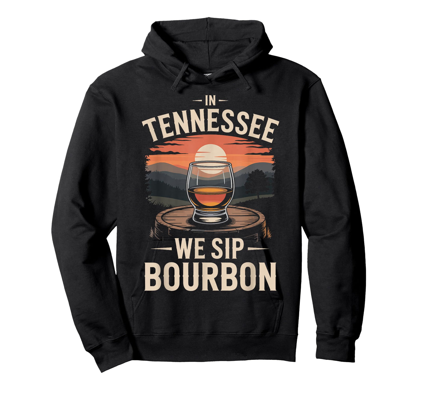 in Tennessee We Sip Bourbon Sunset Retro Whiskey T-Shirt