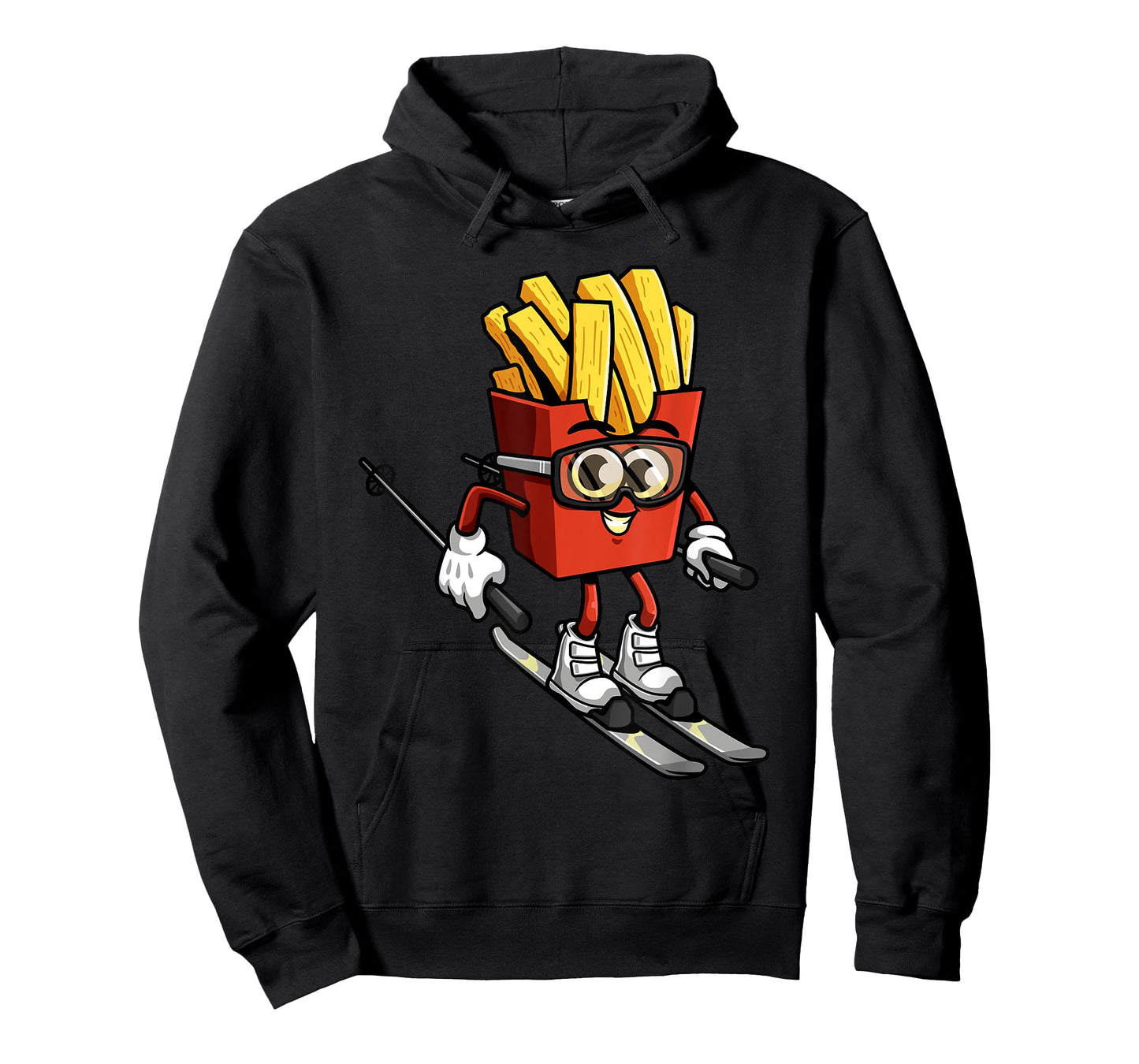 Funny French Fry Ski Potato Fries Skiing Instructor Outfit T-Shirt