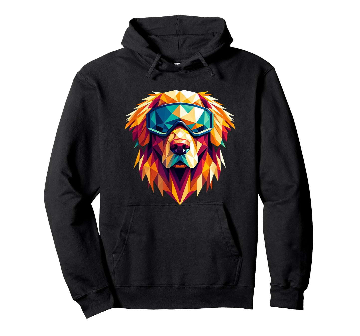 Golden Retriever Dog Wearing Ski Snowboard Goggles Geometric T-Shirt