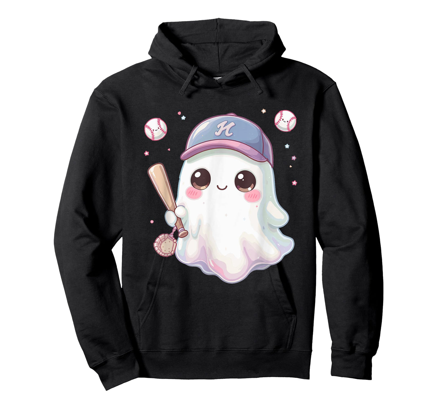 Ice Cream Drip Baseball Cute Spooky Ghost Design for Kids T-Shirt