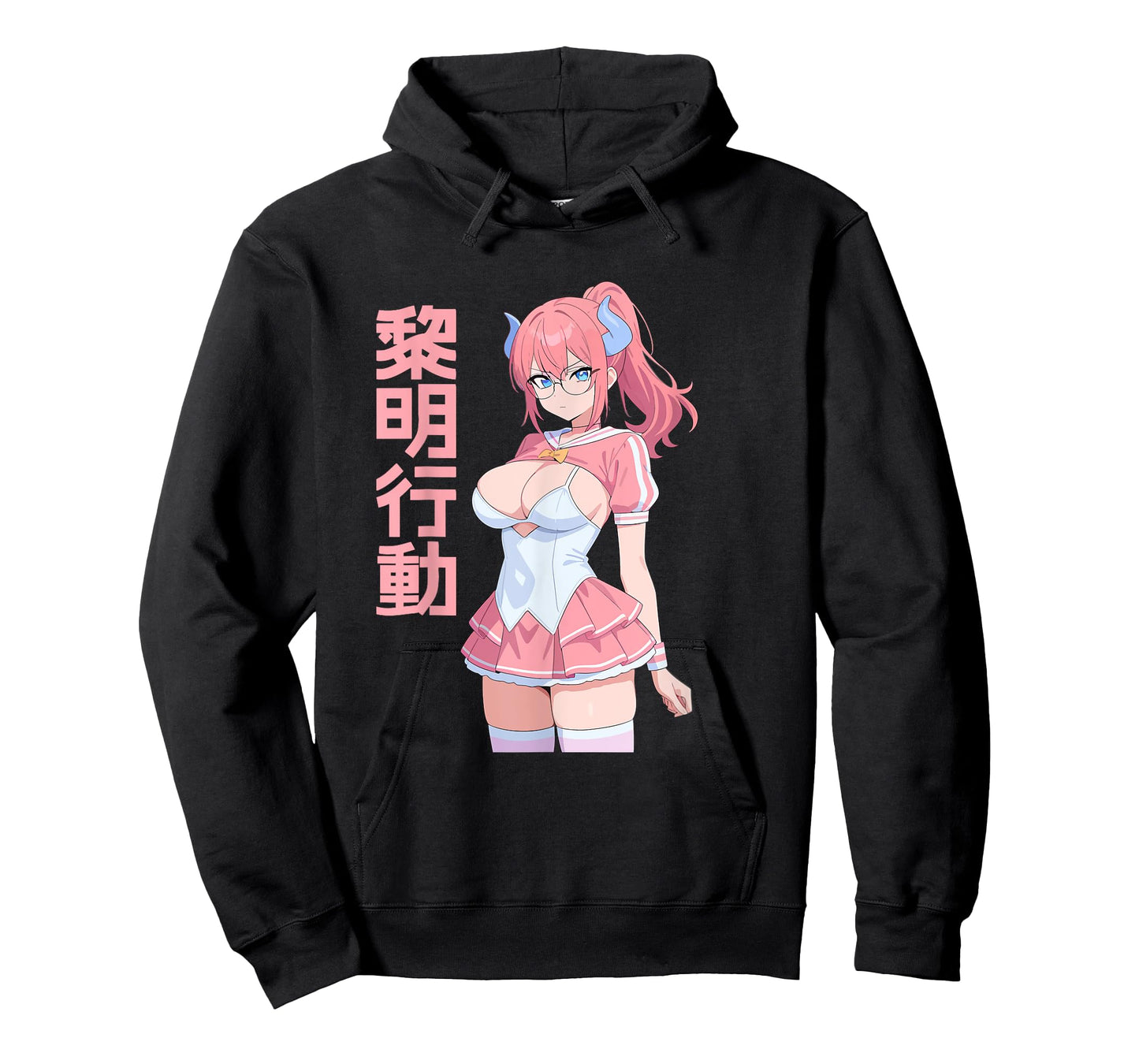 Waifu Sexy Anime Girl Horns Mini Skirt Japanese Retro Art T-Shirt