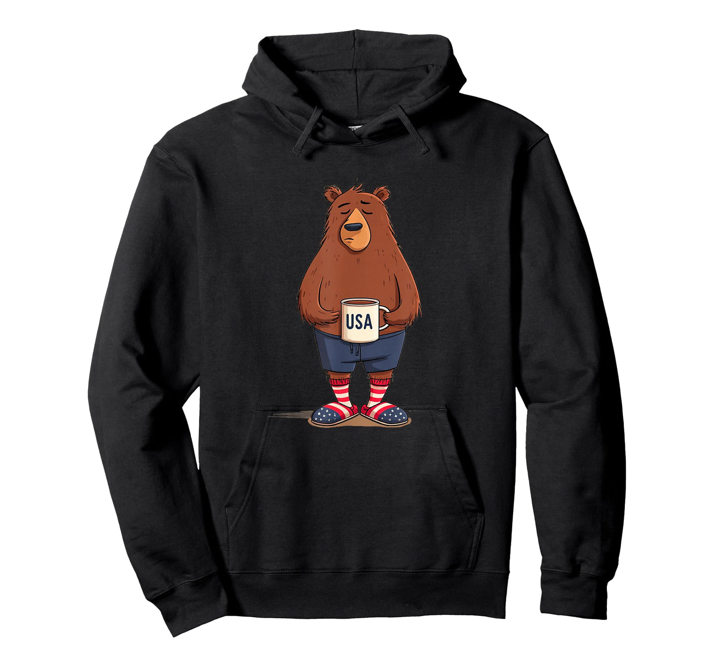 Funny Sleepy Bear in US Colors Costume T-Shirt