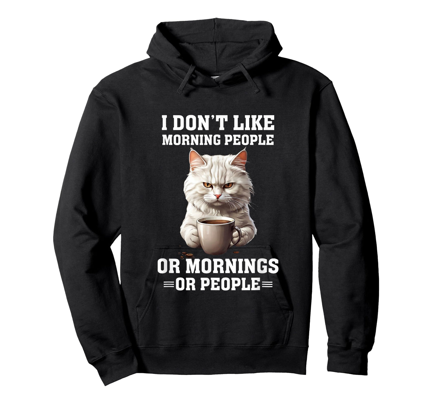 I Don't Like Morning People Funny Cat Coffee Lover T-Shirt