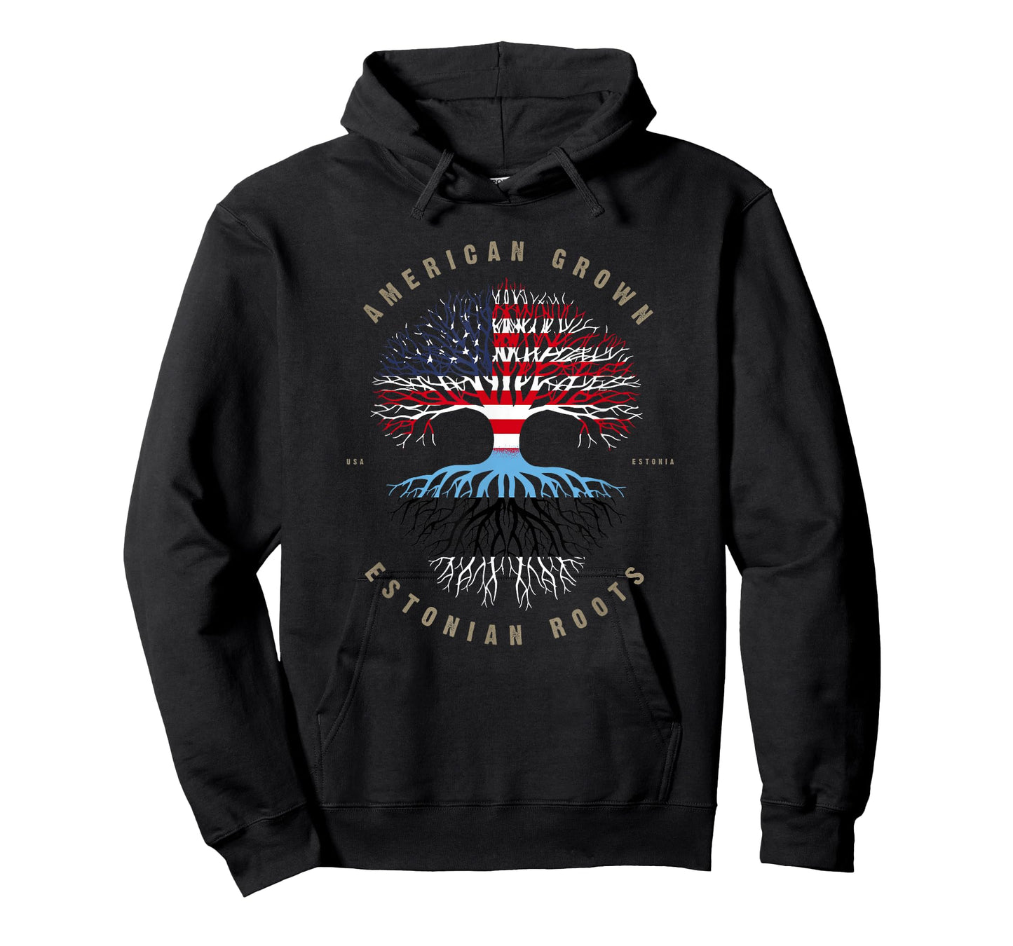 American Grown Estonian Roots Estonia Flag T-Shirt