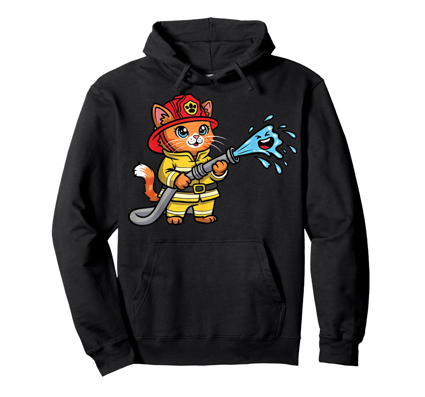 Firefighter Cat Fireman Fire Truck Firemen Fire Rescuer T-Shirt