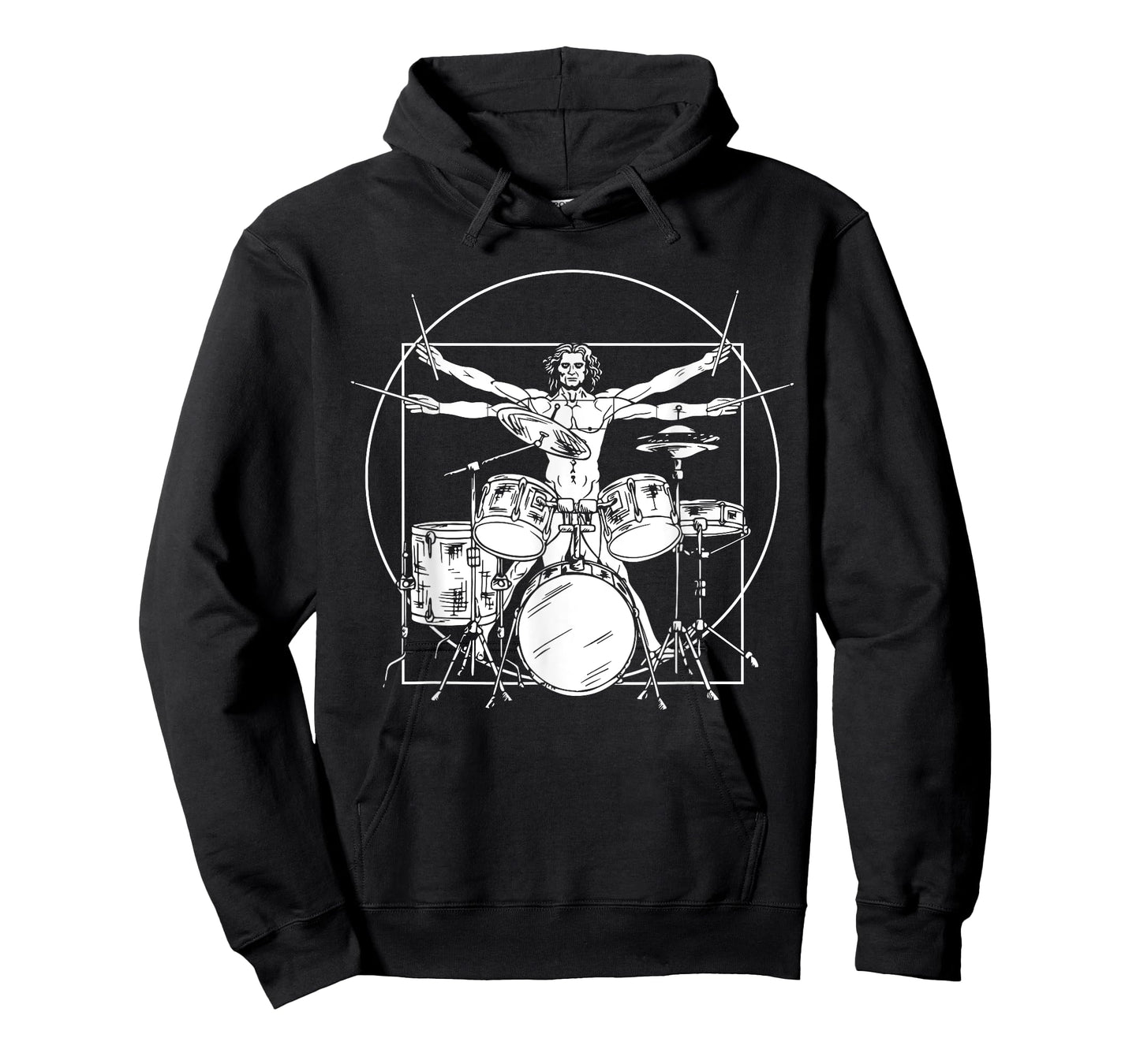 Vitruvian Drummer Da Vinci Drums Rock T-Shirt