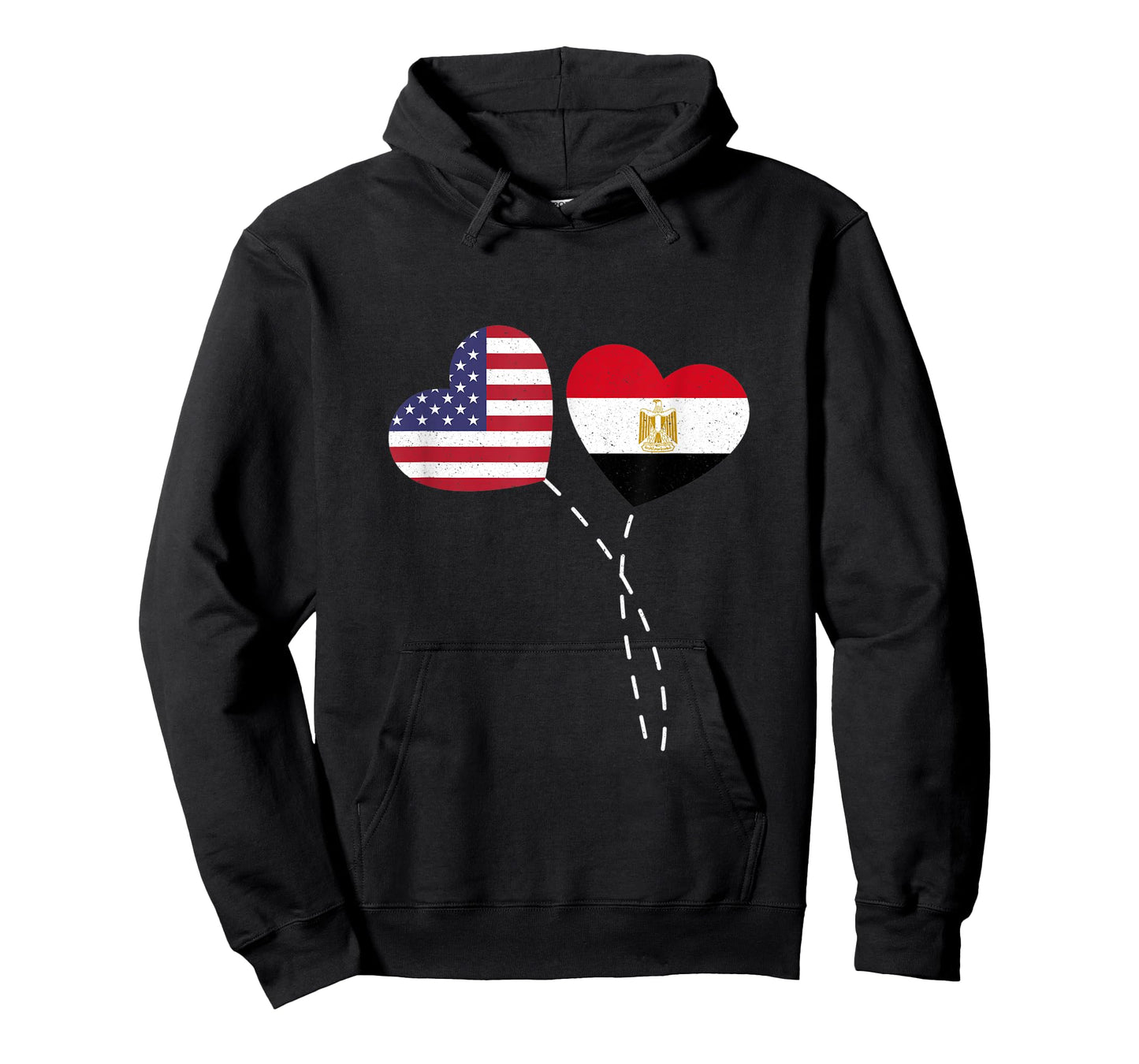 Loving Egypt USA Flag Heart Egyptian Americans Love Women Kids Men T-Shirt