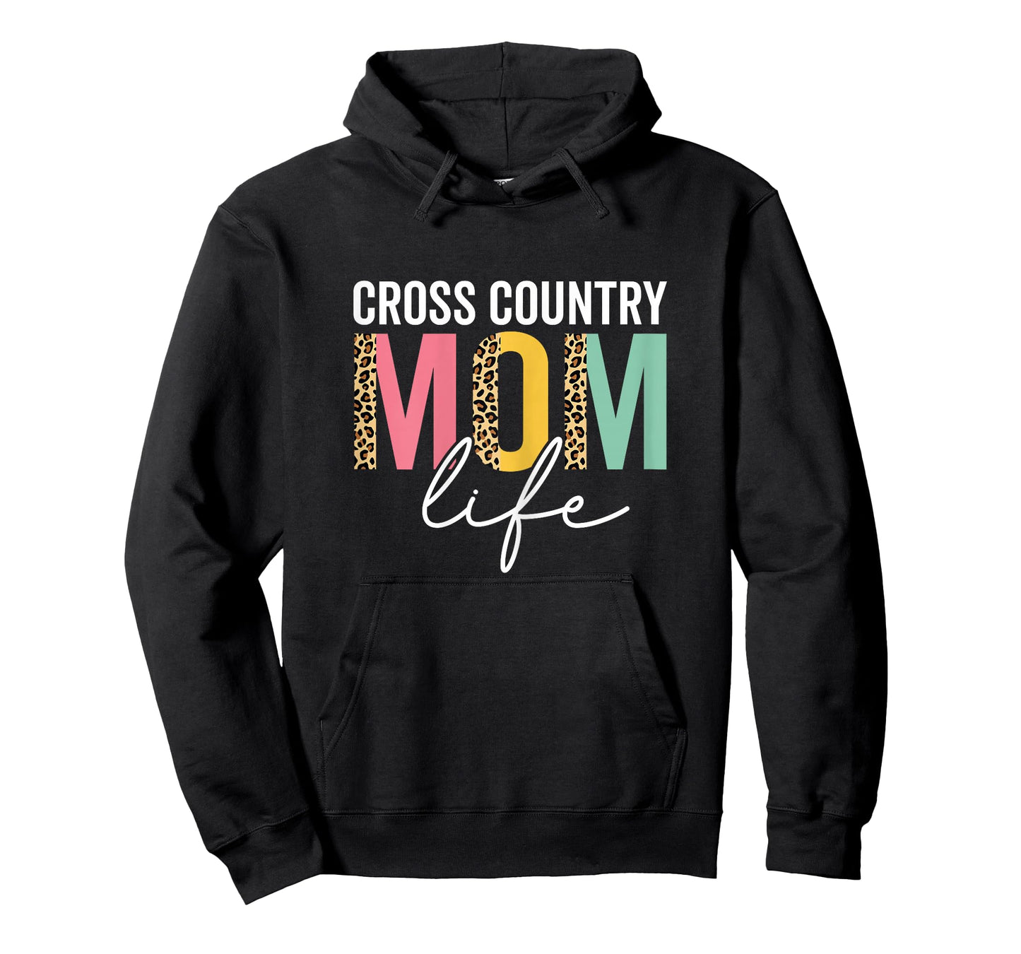 Cross Country Mom Life Funny Mom Leopard Cross Country Mama T-Shirt