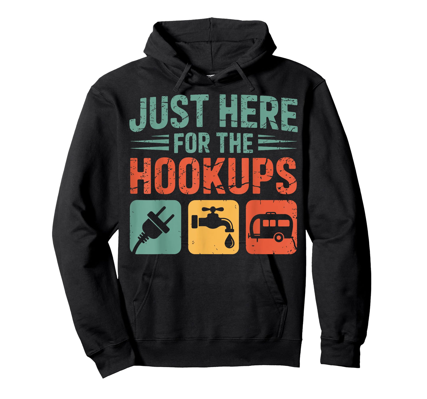 Just Here for the Hookups Funny Camping Rv Camper Motorhome T-Shirt