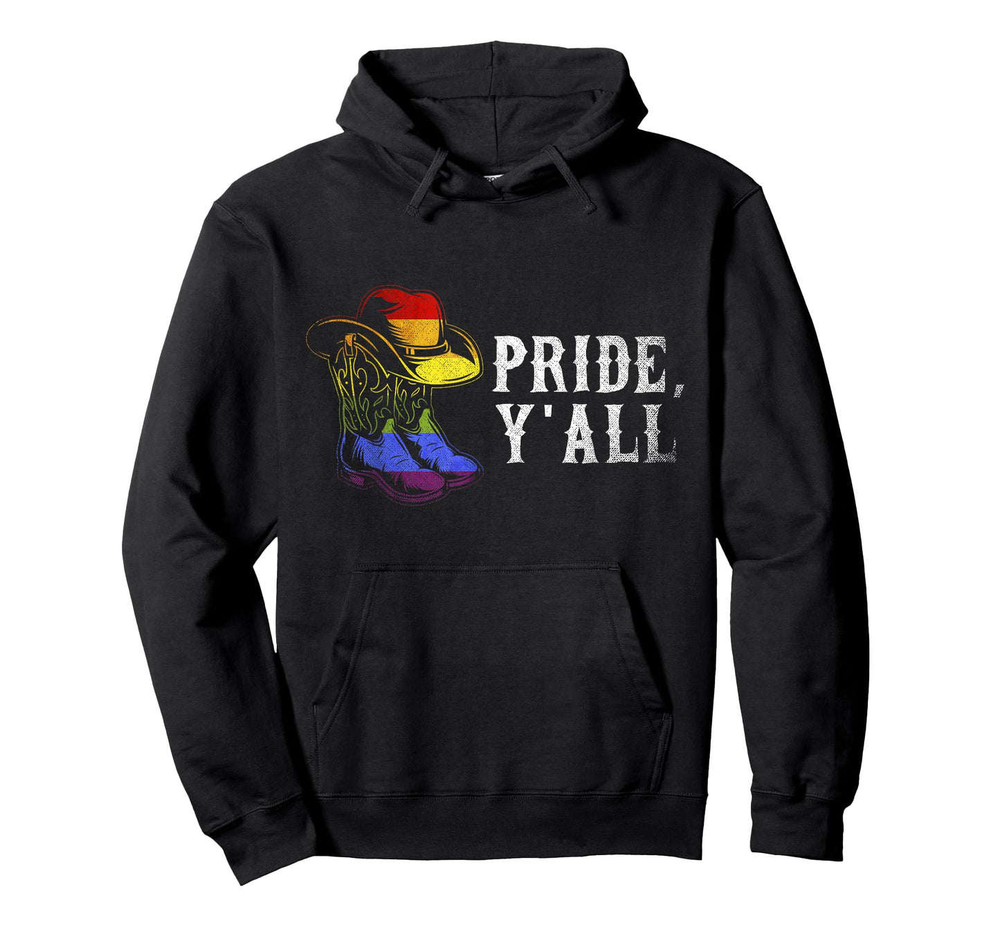 Cowboy Hat LGBT Rainbow Gay Pride Flag Western Cowboy T-Shirt