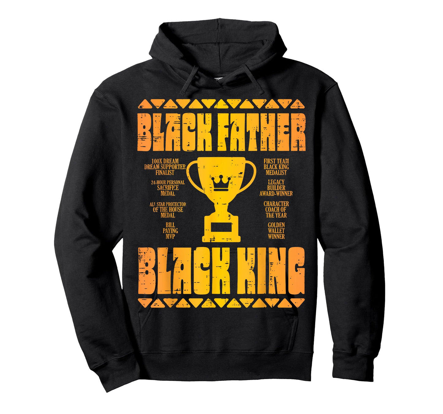 Fathers Day Black Father King Trophy African Dad Papa Daddy T-Shirt