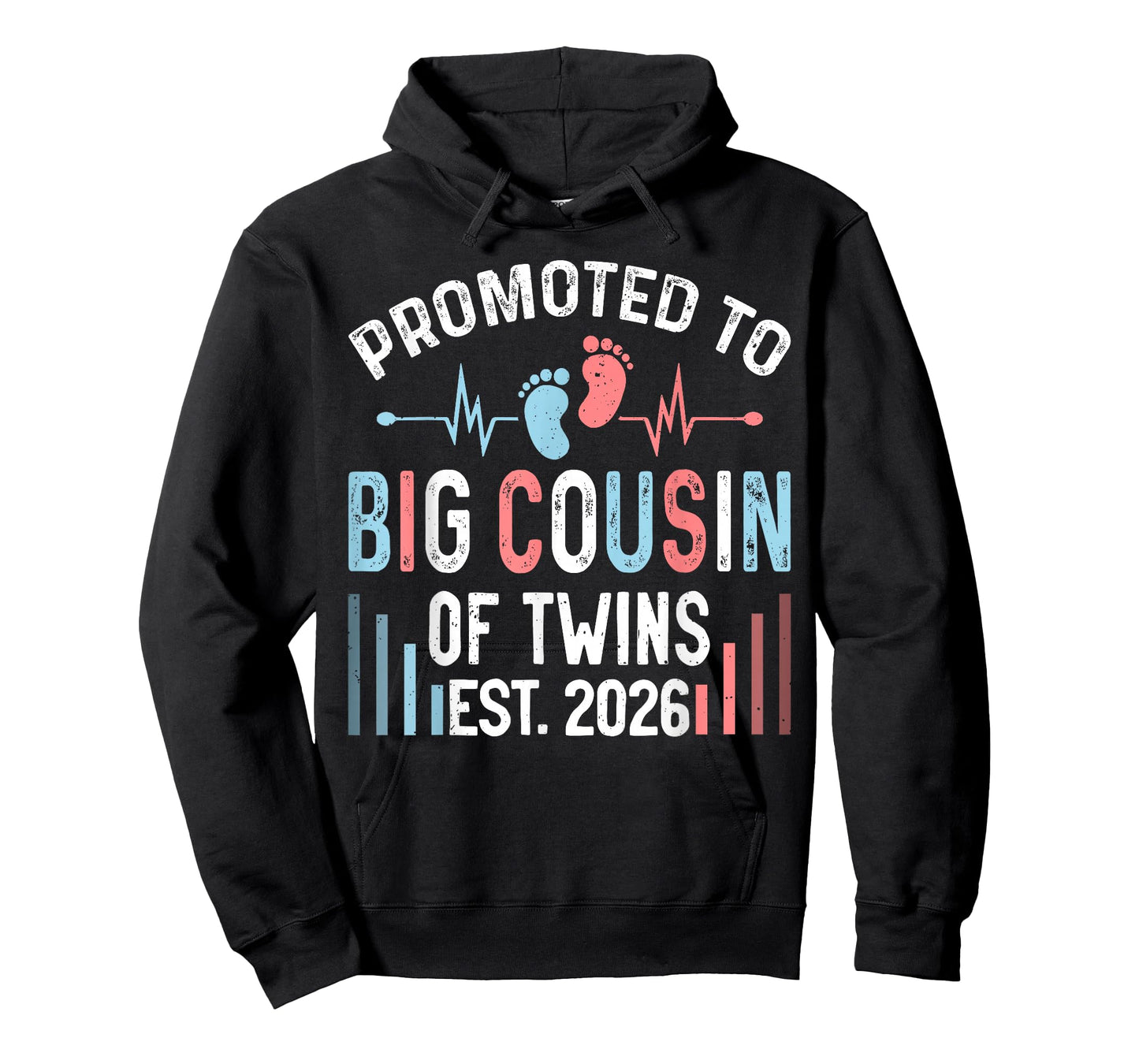 Promoted to Big Cousin of Twins Est 2026 Twin Baby Shower T-Shirt