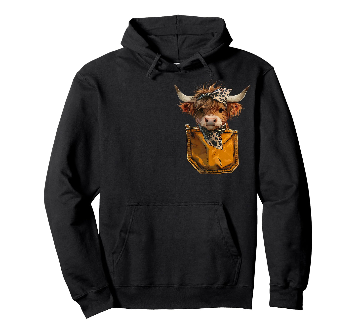 Cute Scottish Highland Pocket Cow T-Shirt