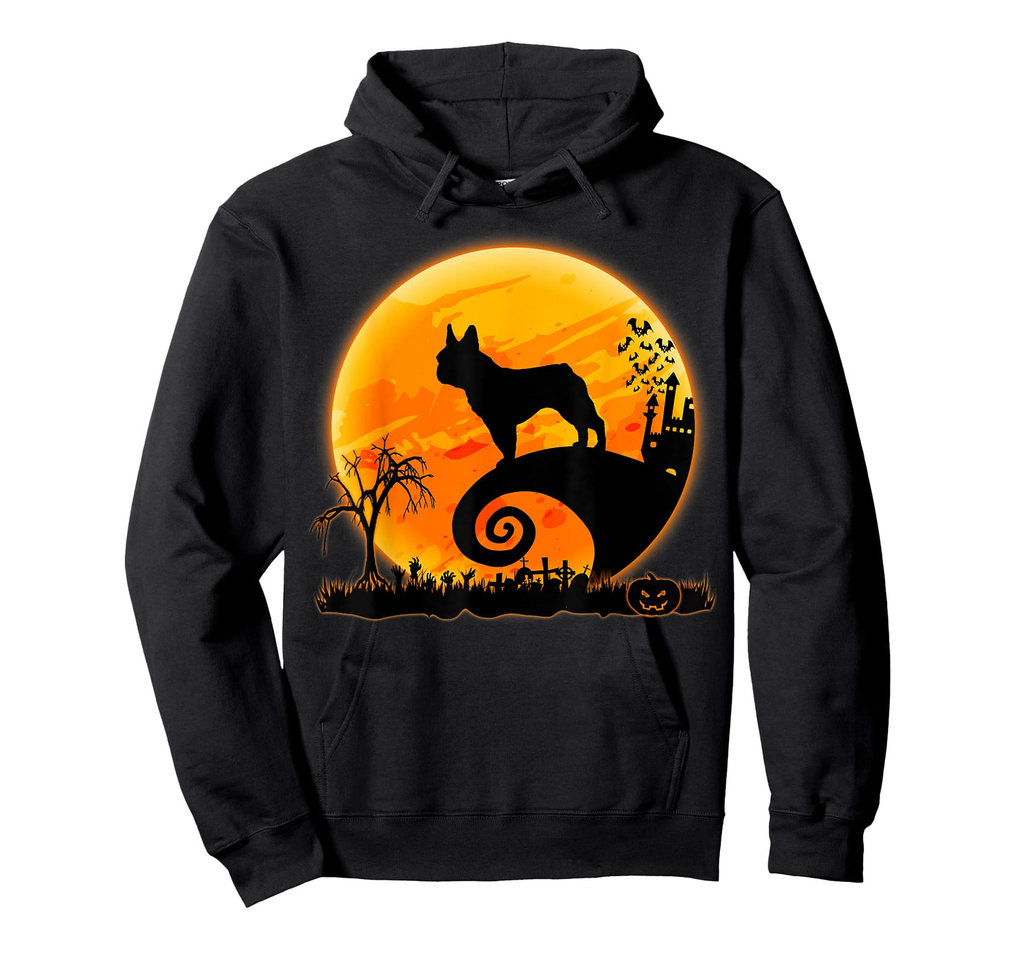 French Bulldog Dog and Moon Funny Halloween Costume T-Shirt