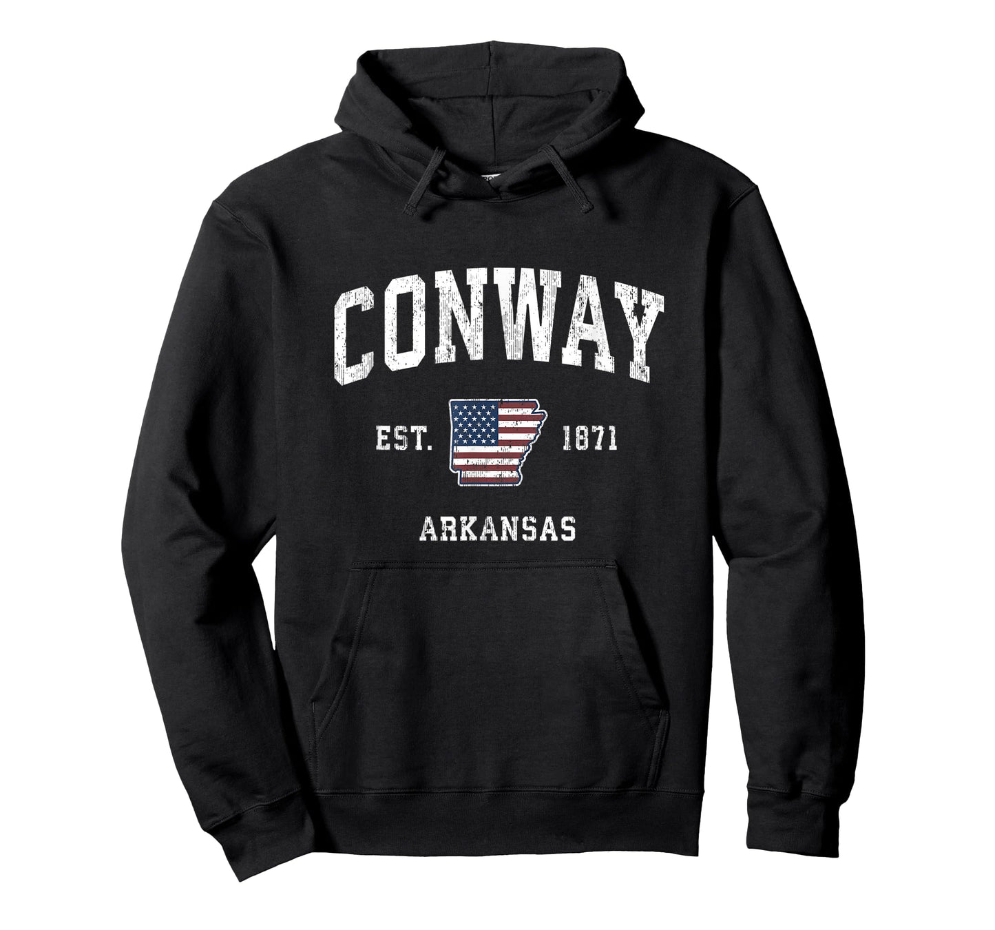 Conway Arkansas AR Vintage American Flag Sports Design Women Kids Men T-Shirt