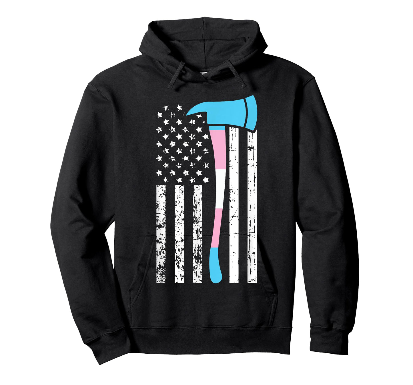 Firefighter American Flag LGBT-Q Trans-gender Pride Fireman T-Shirt