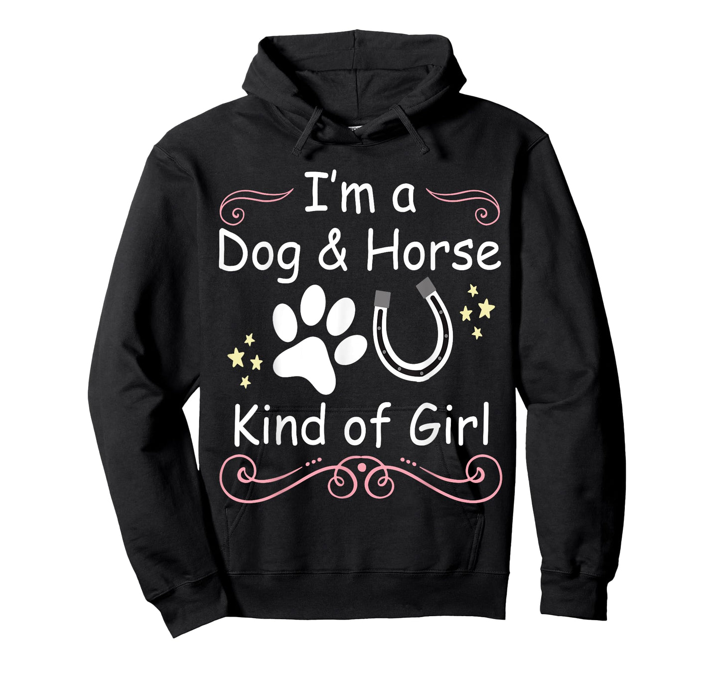 I'm A Dog And Horse Kind Of Girl Paw Print Horseshoe Gift T-Shirt