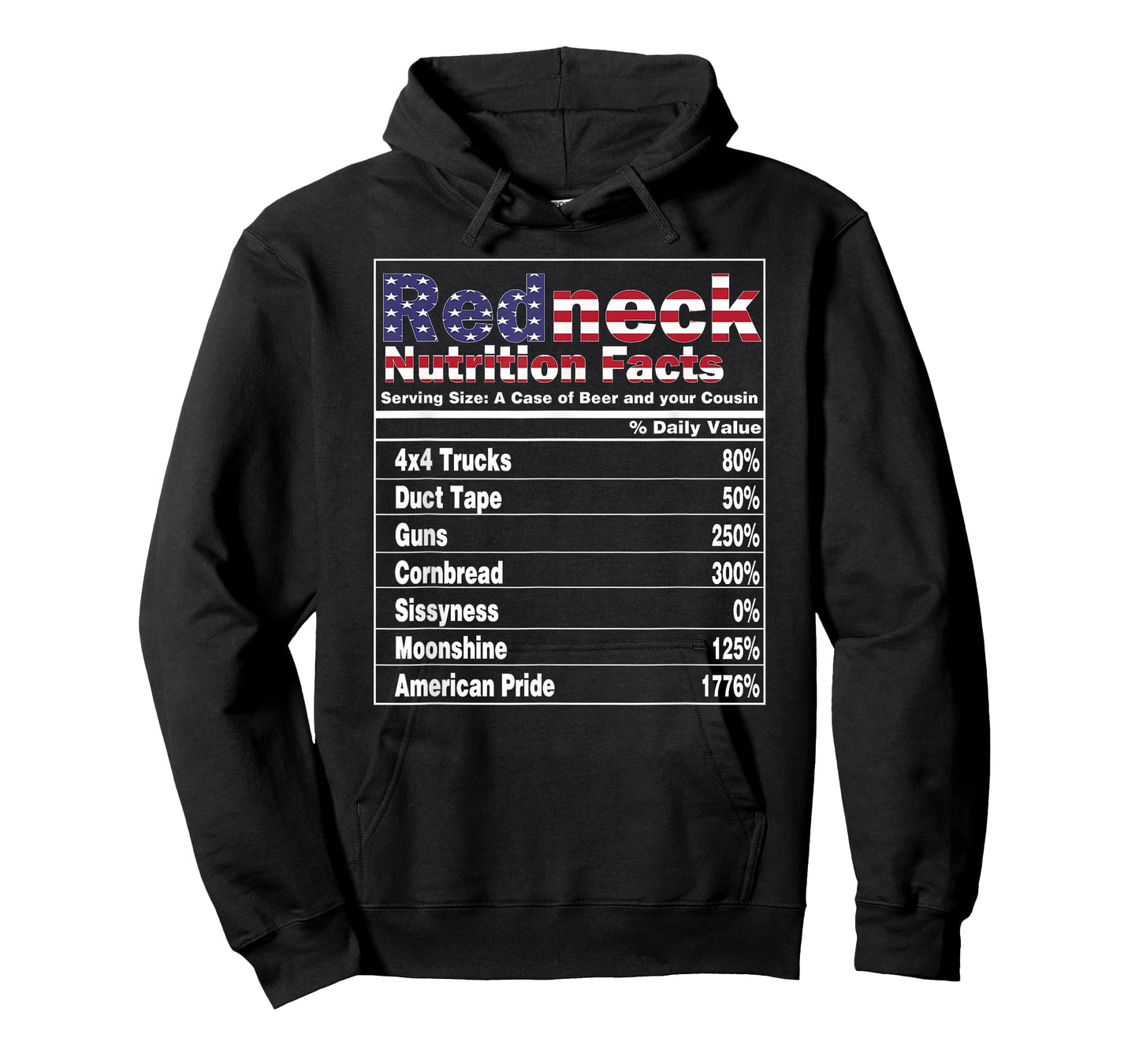 Redneck Nutrition Facts 4th of July Country Funny T-Shirt