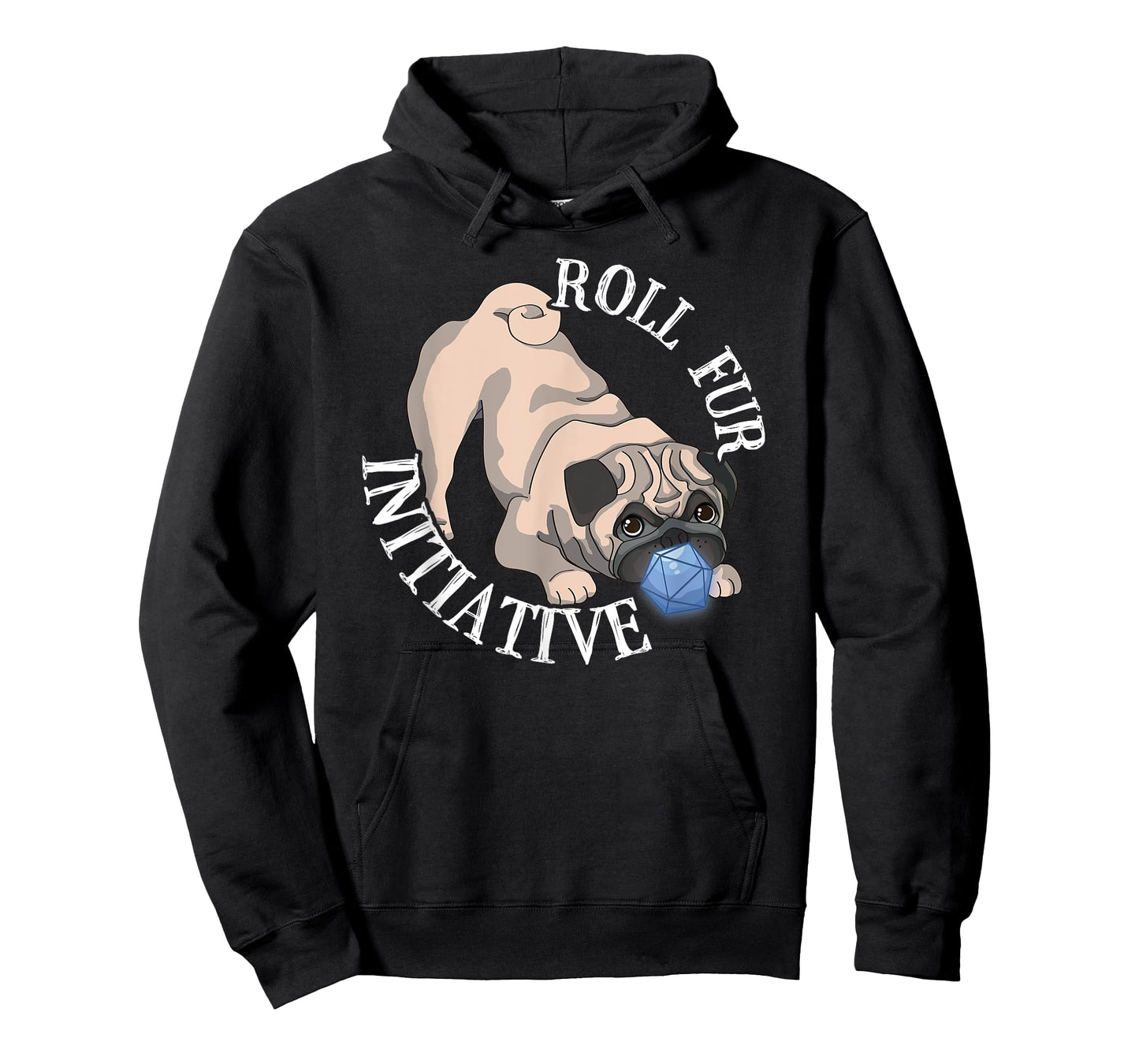 D20 Pug Dog Tabletop RPG Gamer Pun T-Shirt