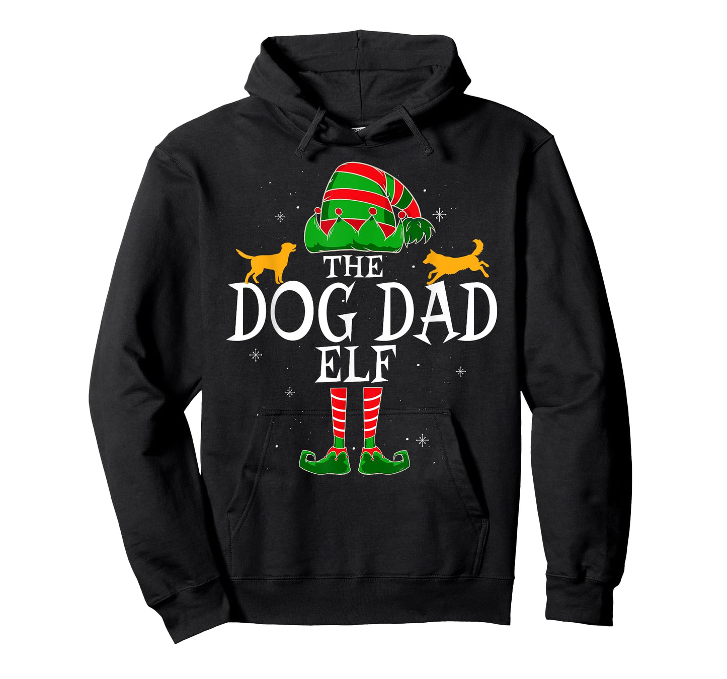 Dog Dad Elf Group Matching Family Christmas Daddy Funny T-Shirt for Men