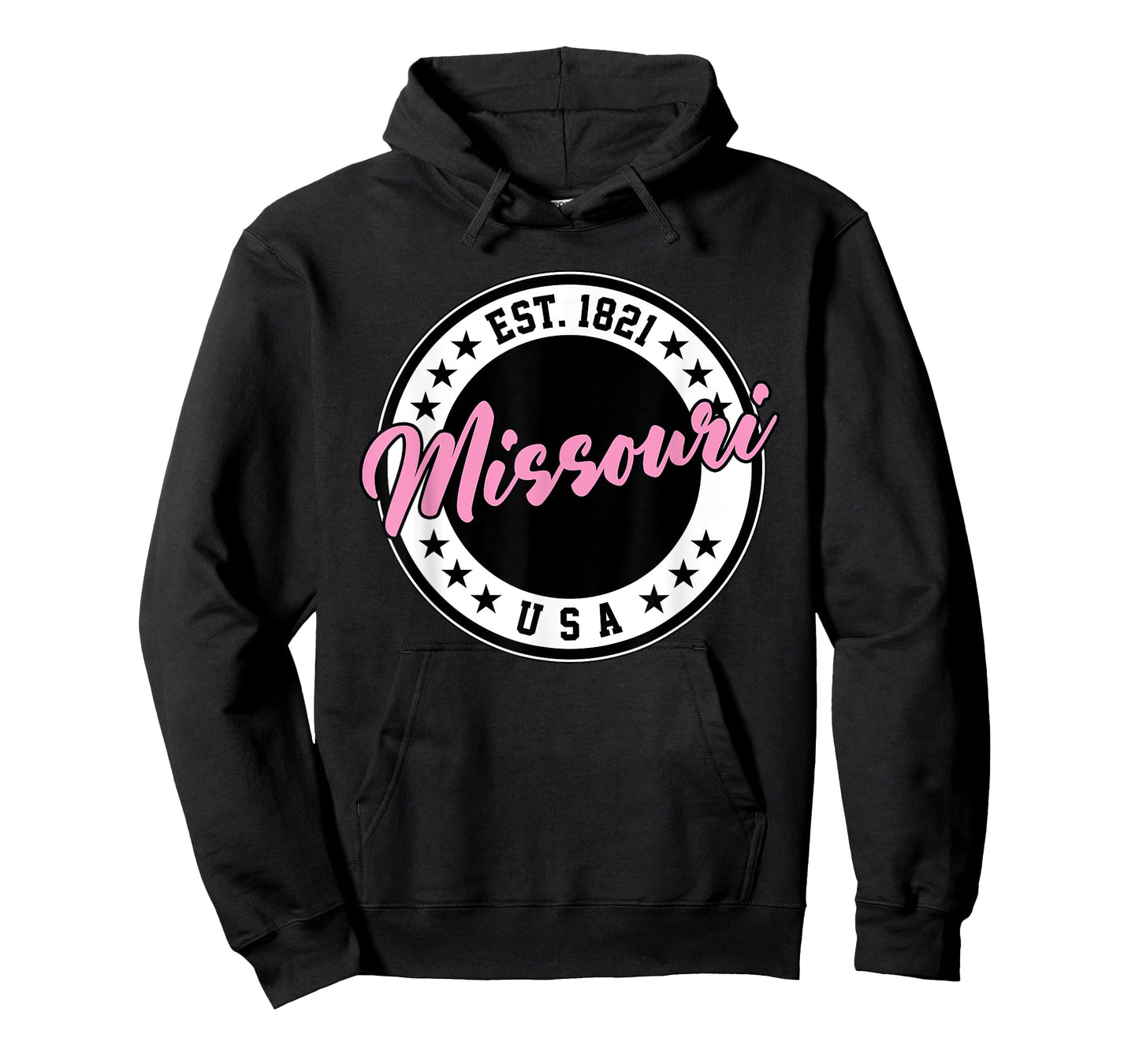 Missouri USA Script Circle Pink Text T-Shirt