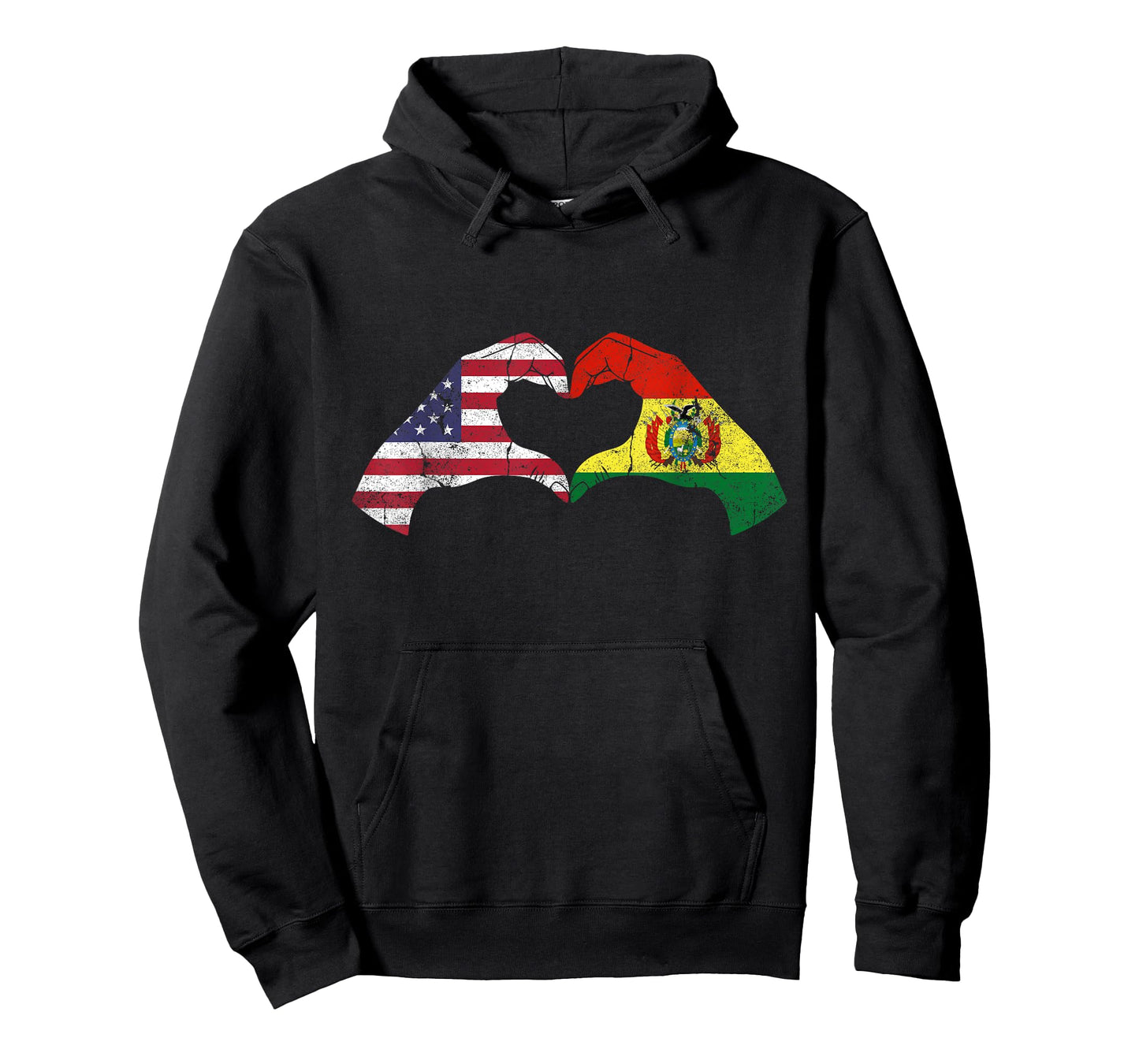 USA Bolivia Hand Flag Heart Bolivian Americans Love T-Shirt