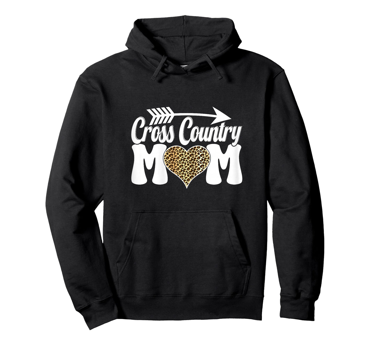 Cross Country Mom Cute Running Heart Leopard Print XC Runner T-Shirt