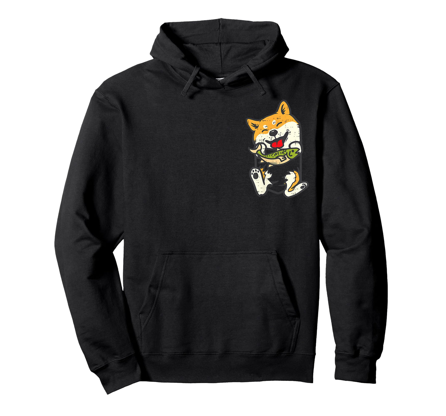 Shiba Inu Dog Fish Pocket Kawaii Fishing Doge Women Men Kids T-Shirt