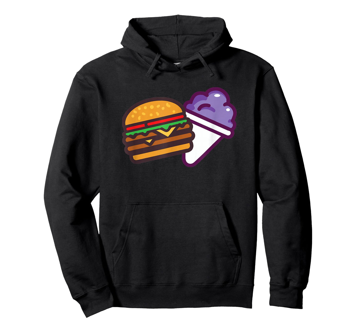 Funny Burger And Grape Cute Burger Snow Cone T-Shirt