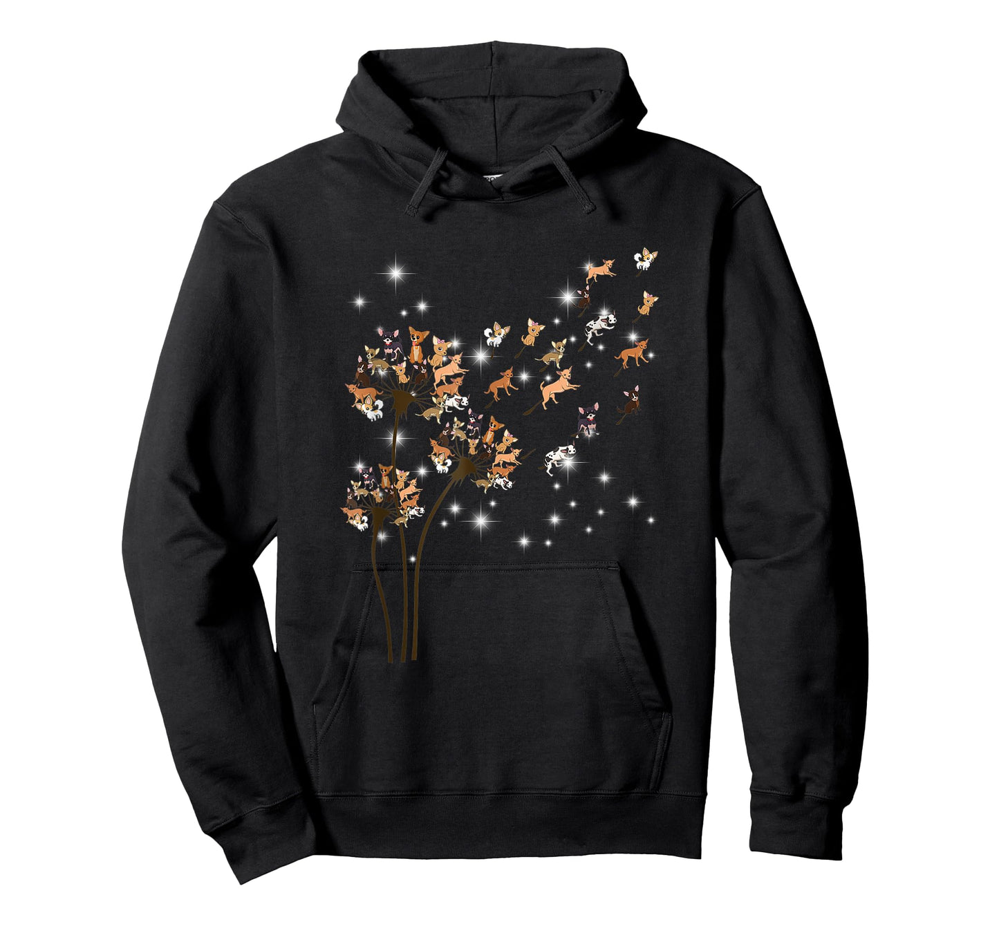 Chihuahua Flower Fly Dandelion Chihuahua Funny Dog Lover T-Shirt