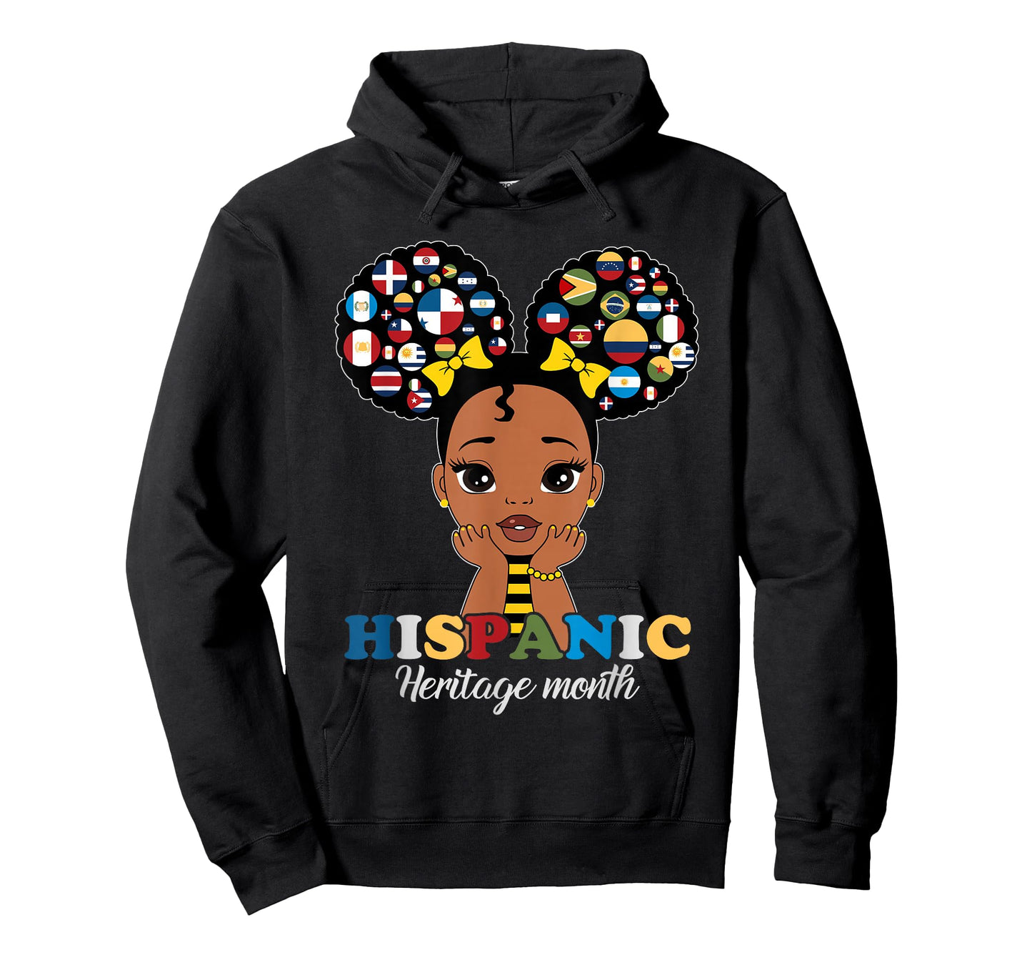 Girls Hispanic Heritage Month Latino Countries Flags Kids T-Shirt