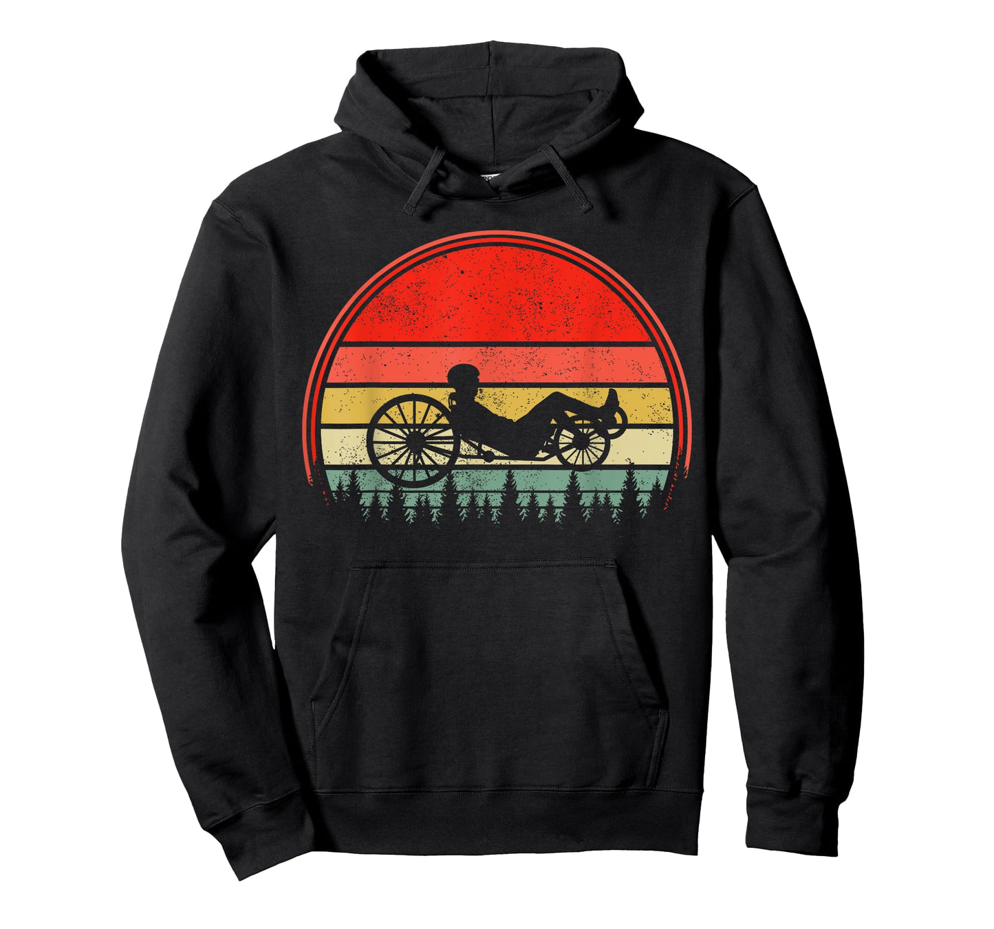 Recumbent Bike Recumbent Trike Vintage Sunset Triker Cyclist T-Shirt