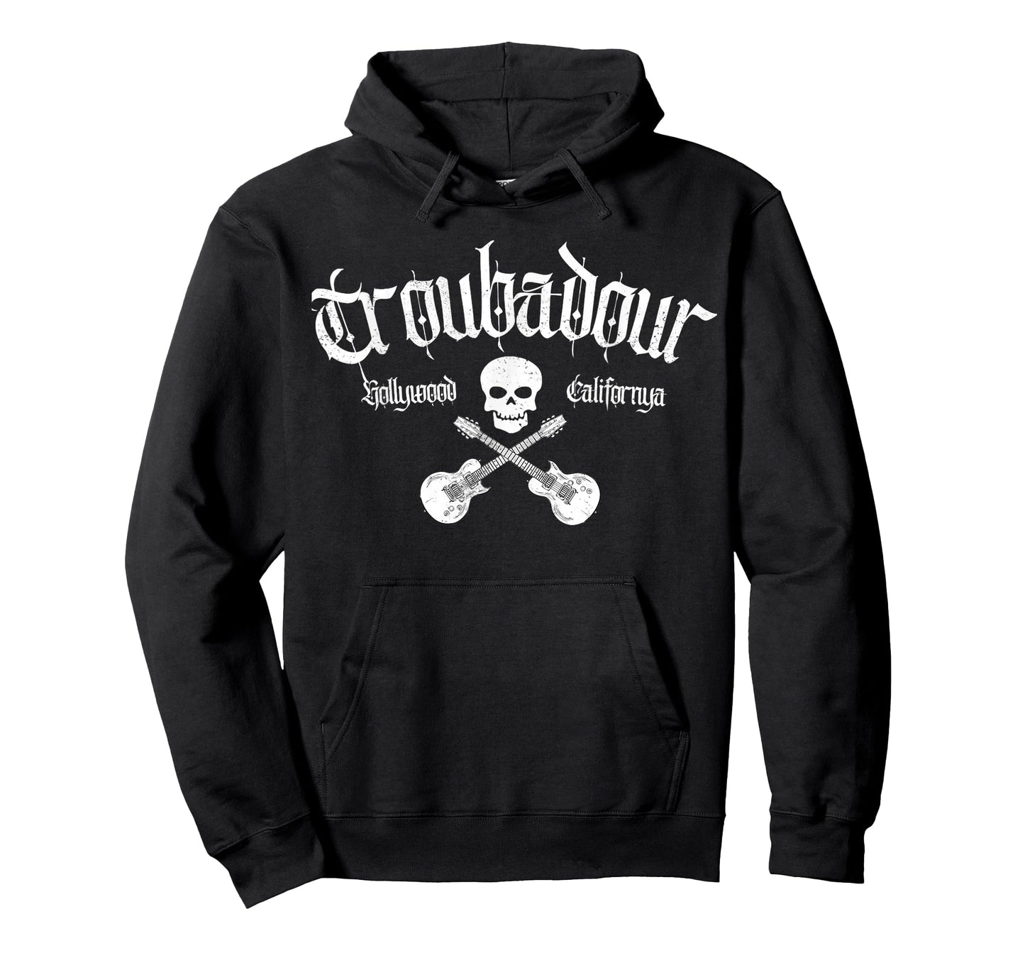 Vintage Skull Troubadour Guitar Rock Music Tee T-Shirt
