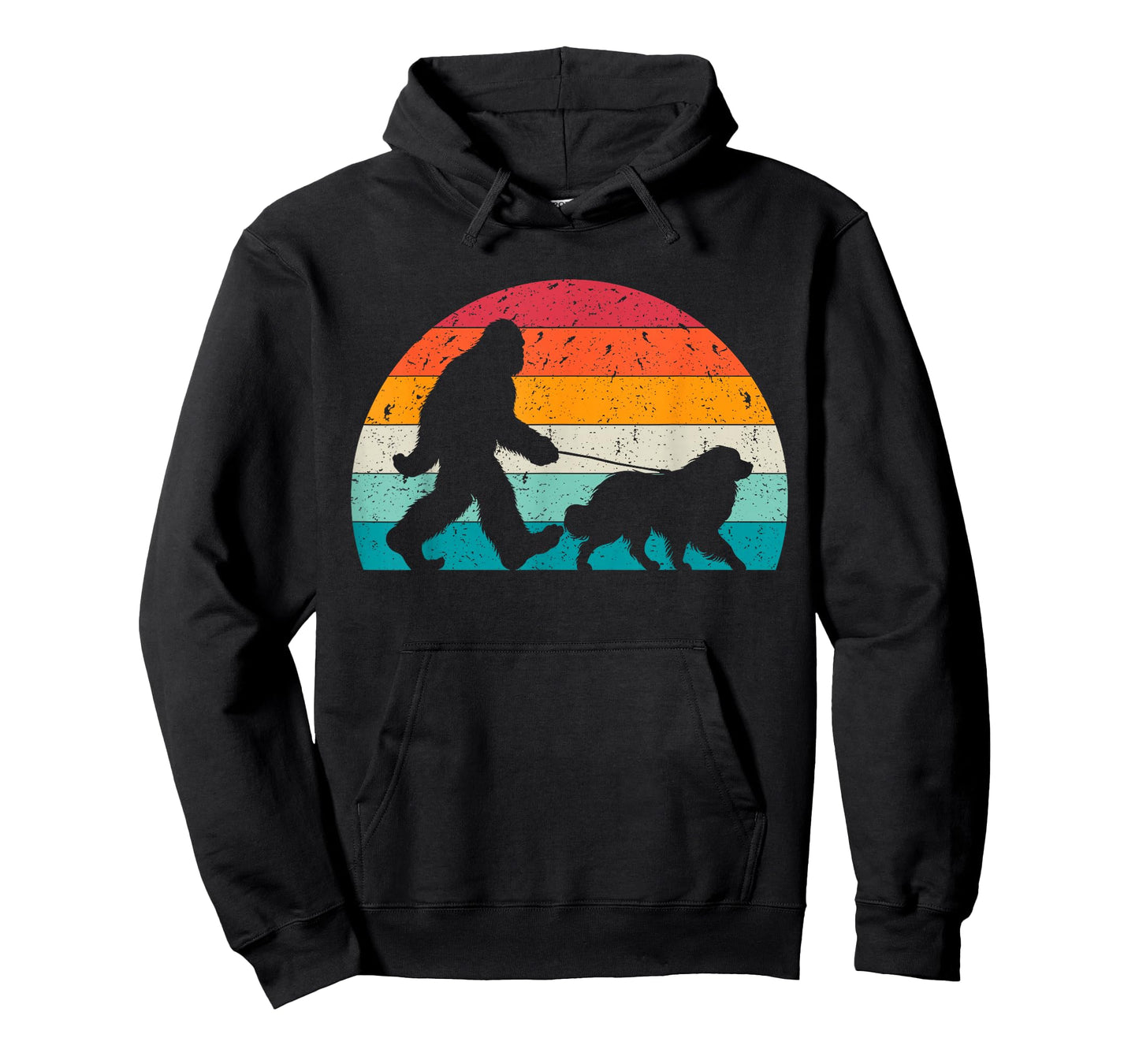 Bigfoot Walking a Dog Funny Great Pyrenees Lovers Dog Dad T-Shirt