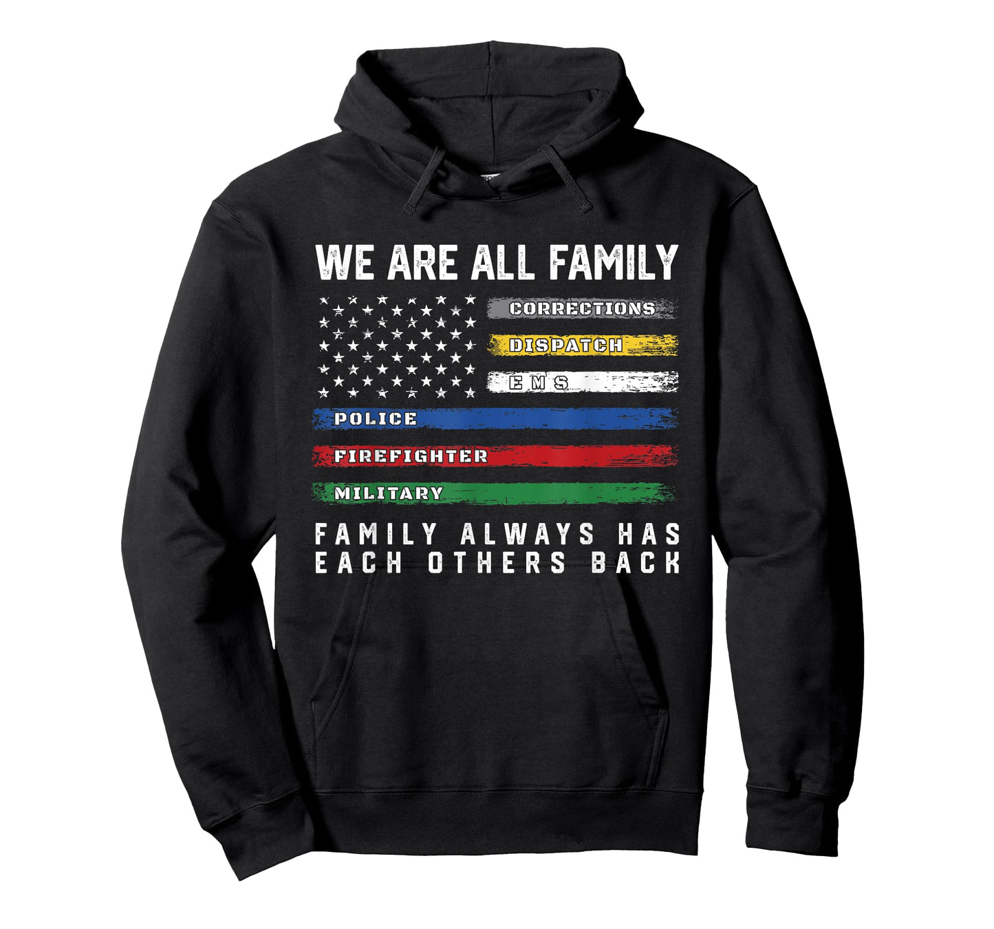 Thin Line Flag USA American Flag Gift - We are All Family T-Shirt